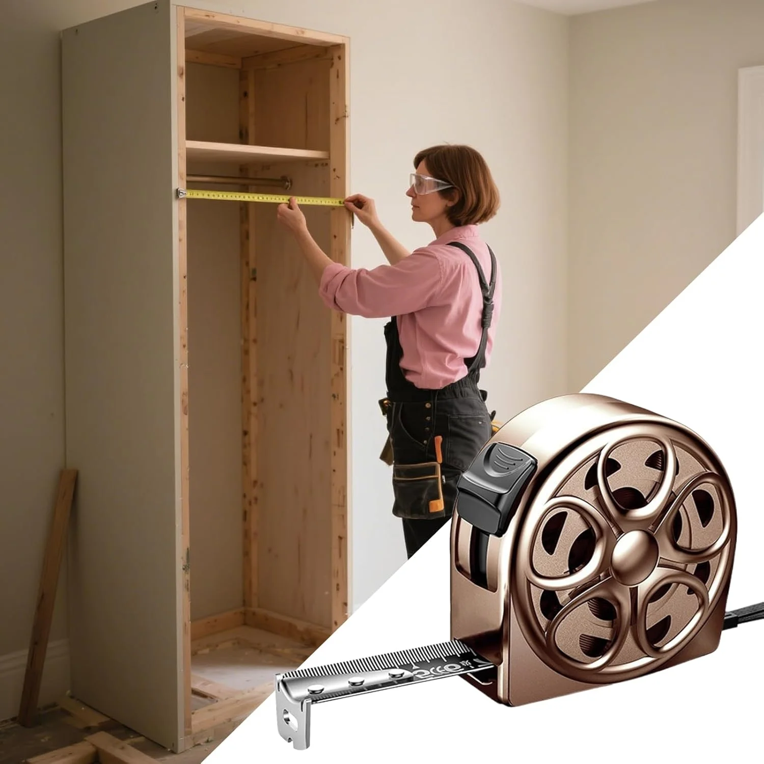 متر نواری ضد آب، خط کش اندازه گیری قفل فوری با طراحی توخالی - ابزار اندازه گیری دستی ضد سقوط برای مسیرهای کشاورزی، مهندسی صنعتی، نجاری و فضای باز