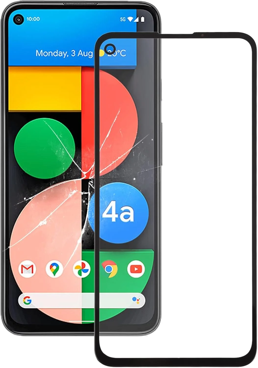 شیشه لنز بیرونی صفحه نمایش جلویی ZCLINXHEFSDSS برای گوگل پیکسل 4a 5G