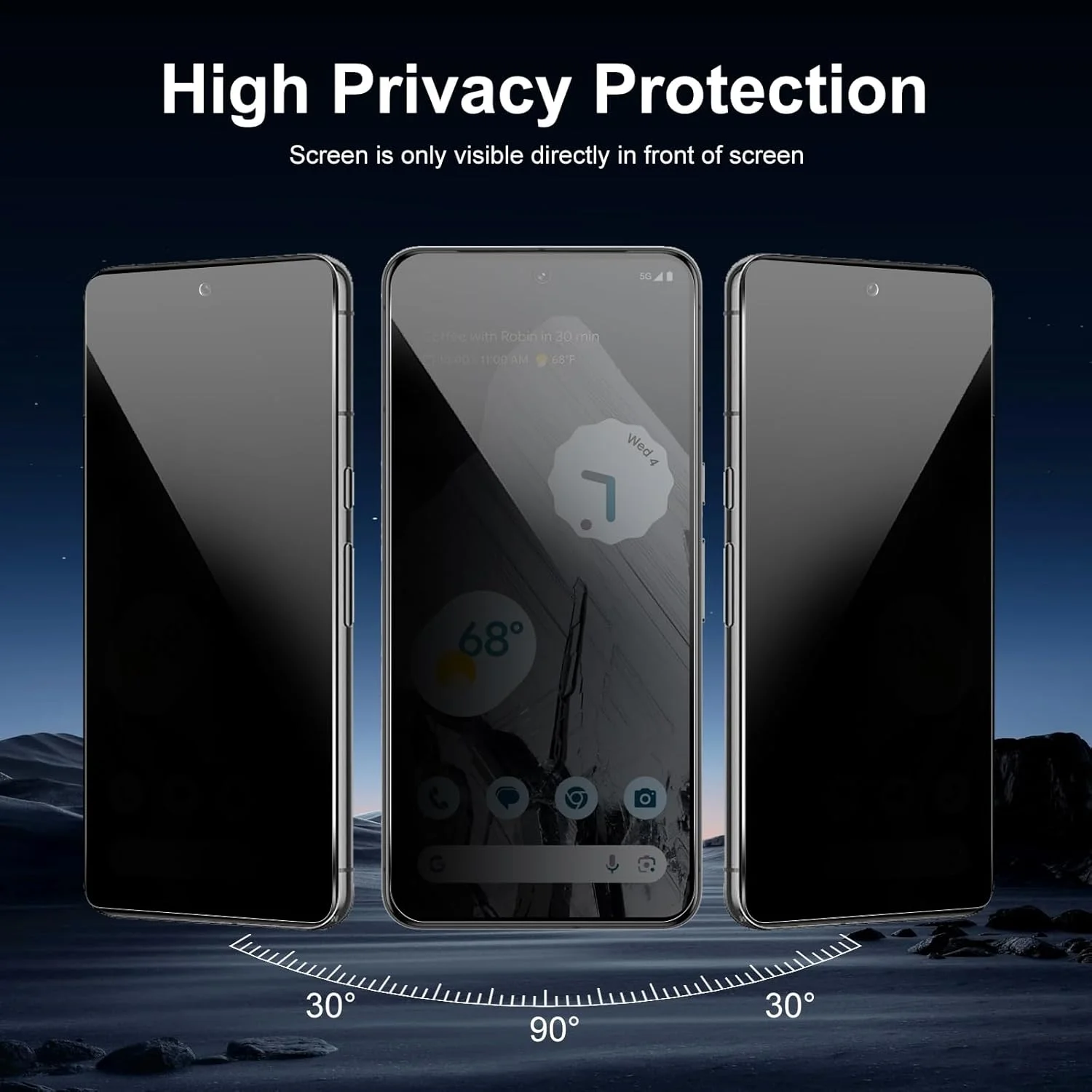 QZGWDY 2 Pack Privacy Screen Protector for Google Pixel 8 Pro, Bubble-Free, Durable, 9H Hardness Glass QZGWDY 2 Pack Privacy Screen Protector for Google Pixel 8 Pro, Bubble-Free, Durable, 9H Hardness Glass