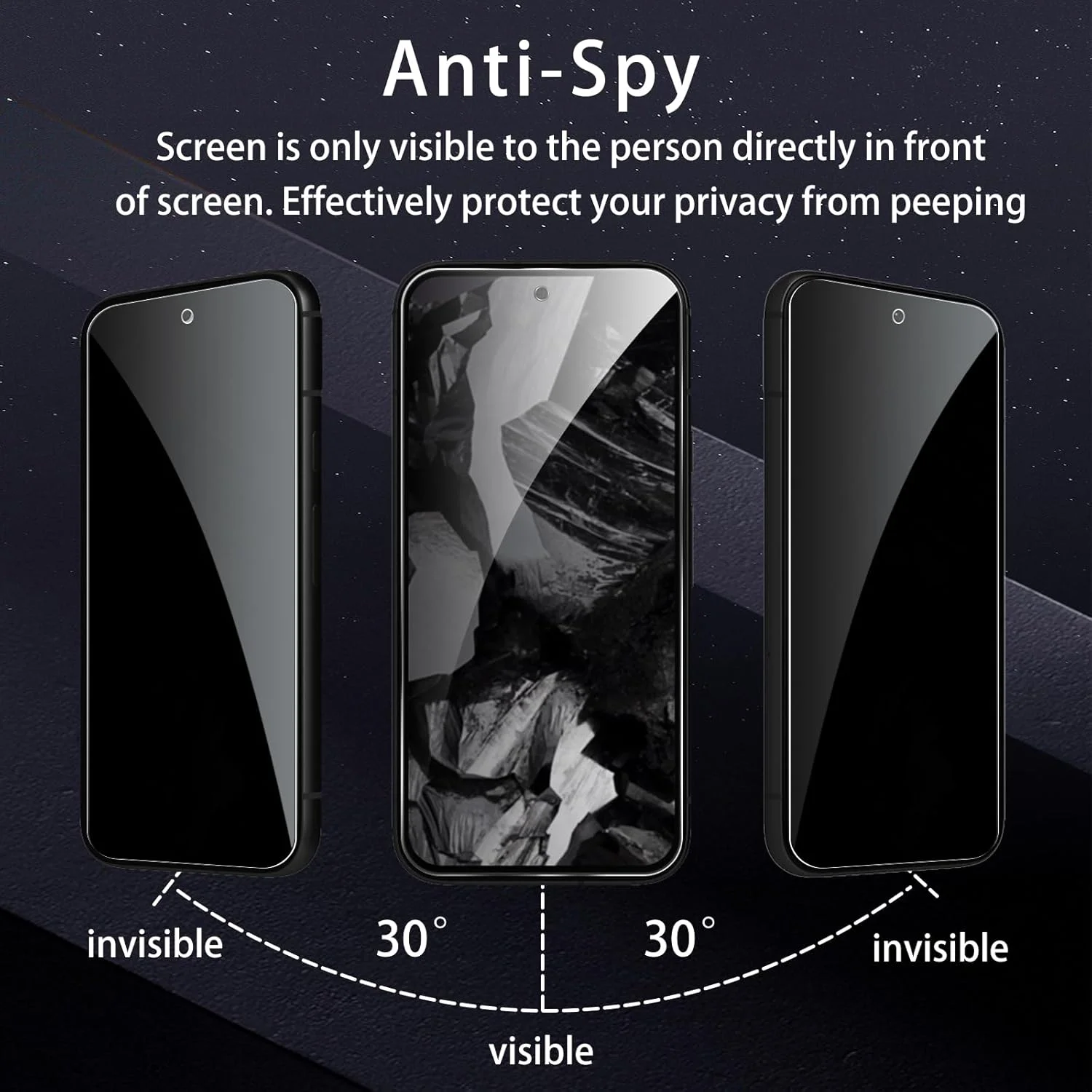 [بسته 2+2 عددی] محافظ صفحه نمایش حریم خصوصی برای گوگل پیکسل 8a، فیلم شیشه ای حرارت دیده ضد جاسوسی، تشخیص اثر انگشت، سختی 9H، ضد خش، ضد اثر انگشت