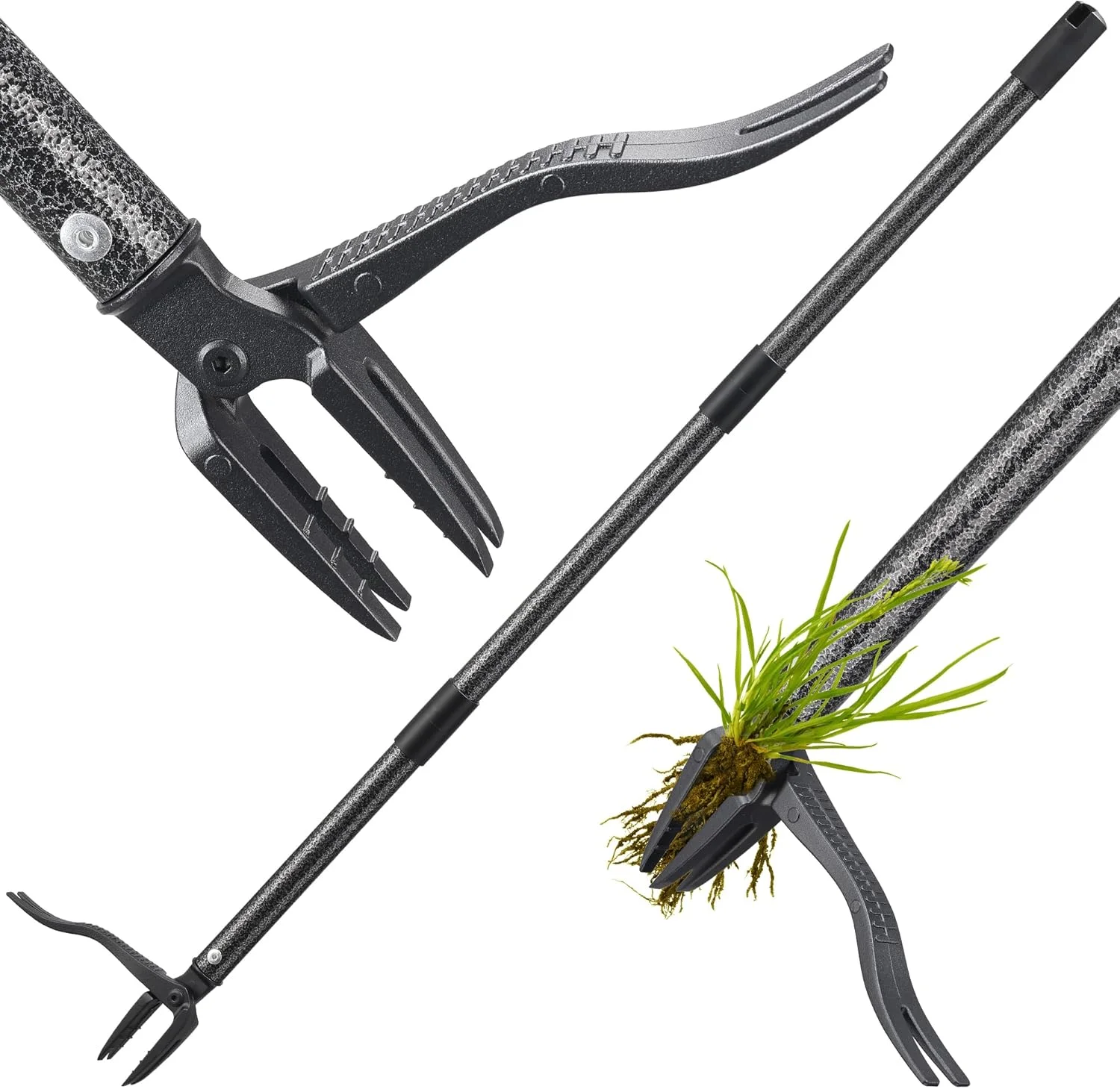 ابزار علف‌کش LLARGUEST، ابزار علف‌کش دستی با فولاد 4 چنگکی برای قاصدک، علف هرز، خار، حذف علف‌های هرز بدون خم شدن، زانو زدن، کشیدن