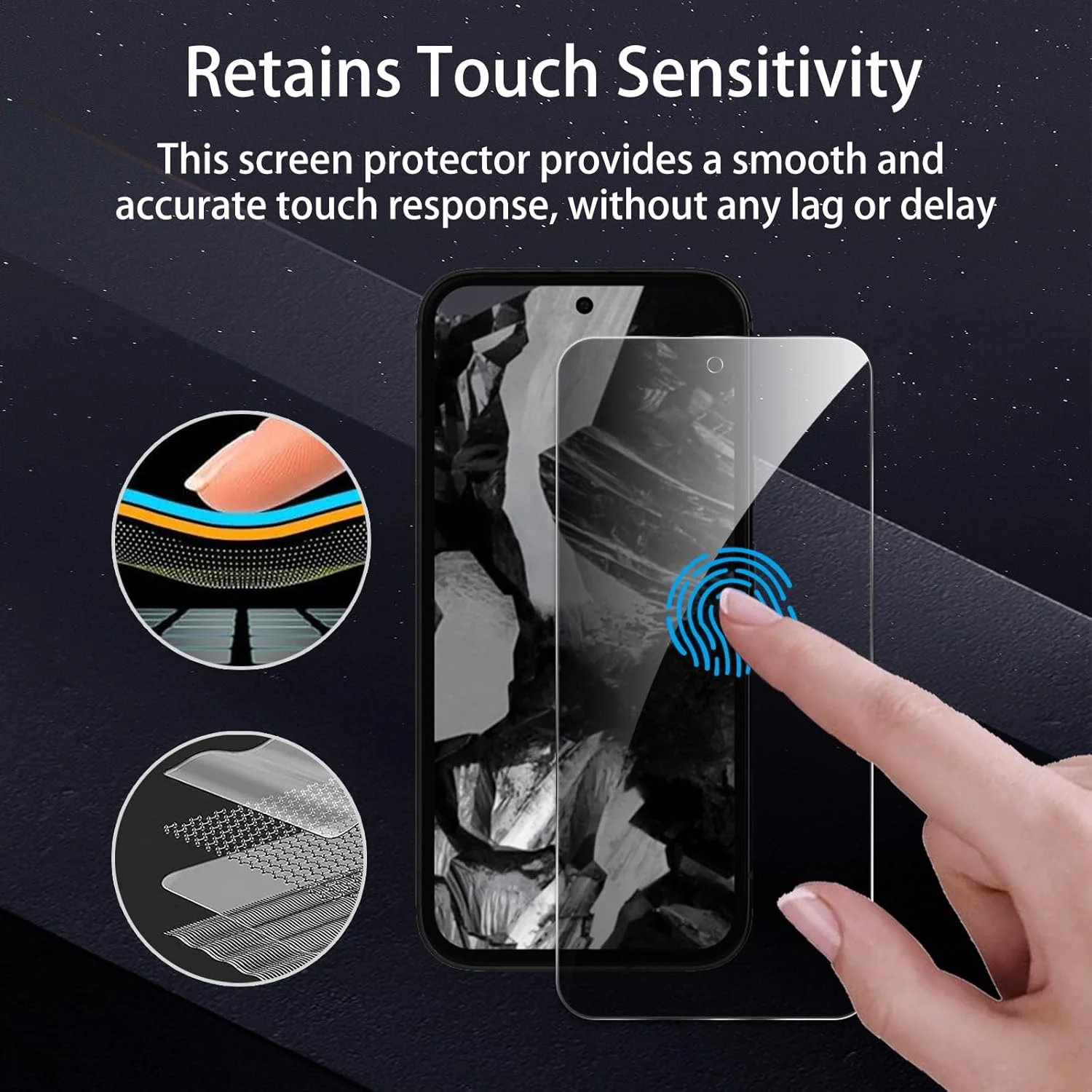 [بسته 2+2 عددی] محافظ صفحه نمایش حریم خصوصی برای گوگل پیکسل 8a، فیلم شیشه ای حرارت دیده ضد جاسوسی، تشخیص اثر انگشت، سختی 9H، ضد خش، ضد اثر انگشت