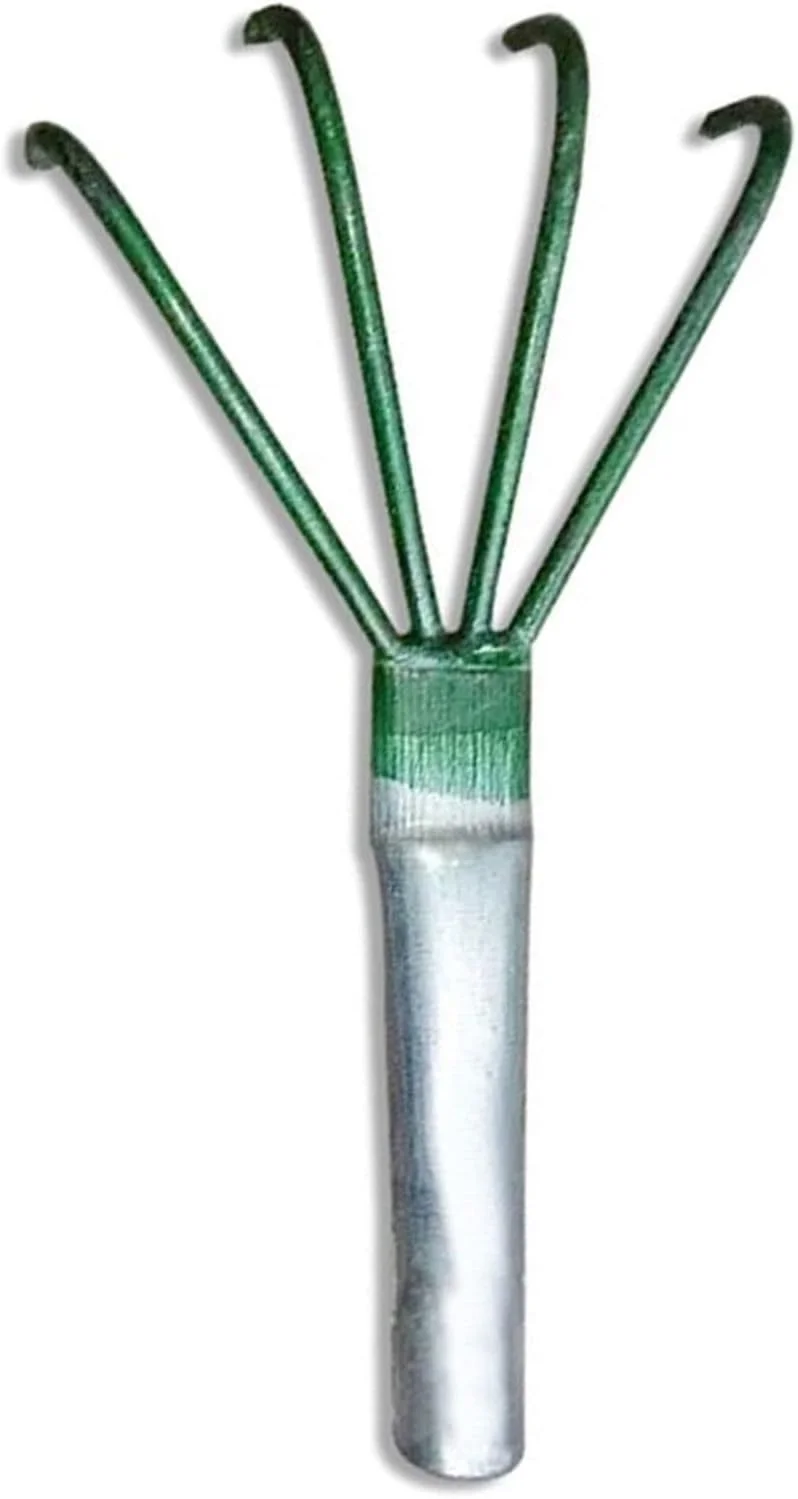 شن کش باغبانی LUCIY شامل 5 عدد شن کش چهار شاخه کشاورزی با دسته کوچک، مناسب برای جمع آوری بادام زمینی، برگ های چمن و ابزار باغبانی