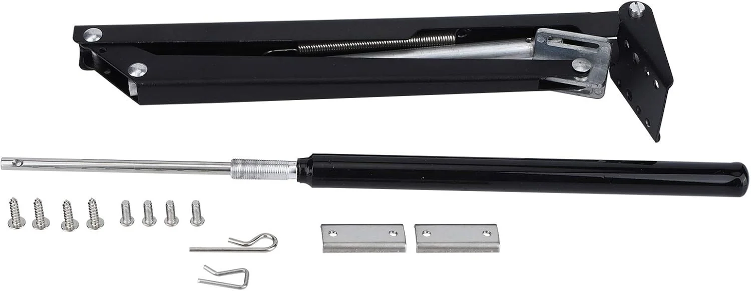 کیت بازکننده پنجره گلخانه WRQzxcv آلیاژ آلومینیوم ابزار تهویه اتوماتیک لوازم کشاورزی مشکی