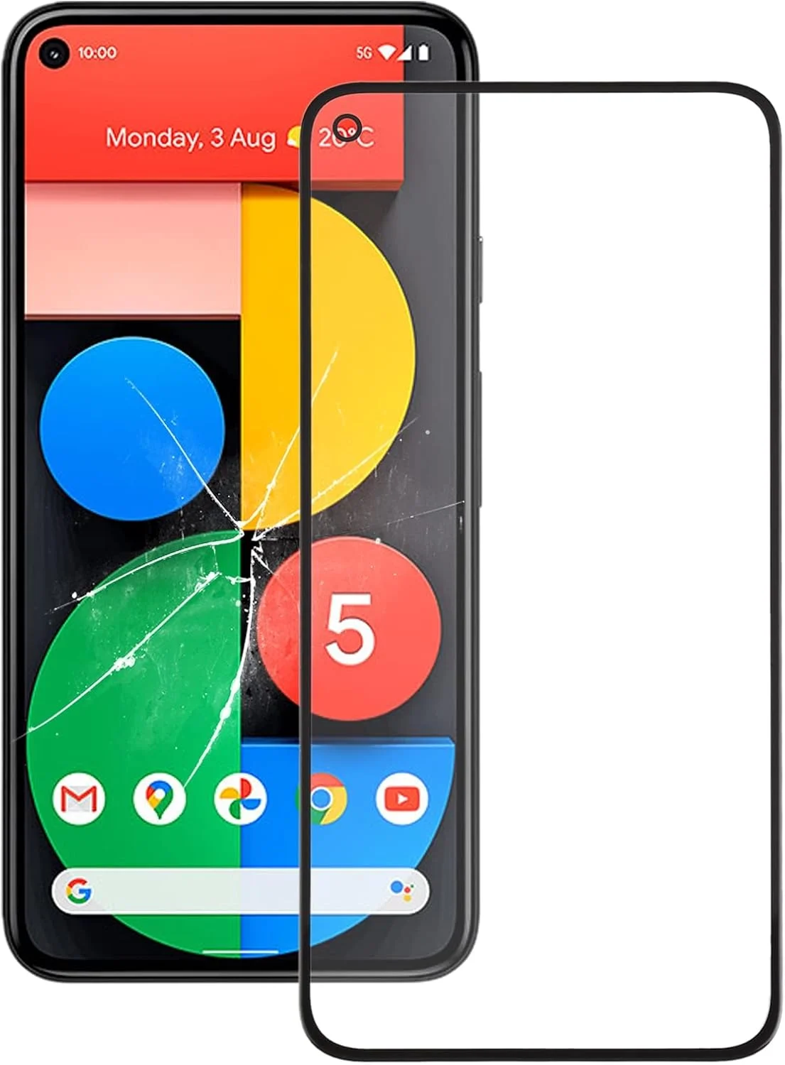 شیشه لنز بیرونی صفحه نمایش جلویی ZCLINXHEFSDSS برای گوگل پیکسل 5