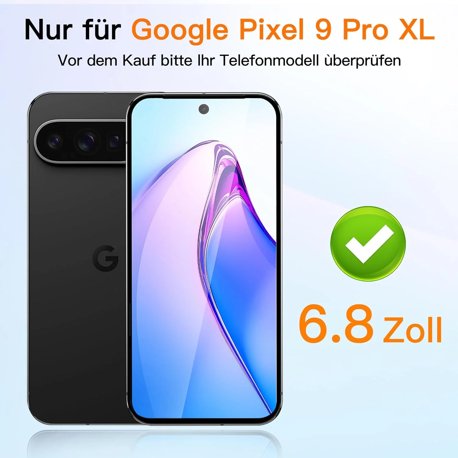 محافظ صفحه نمایش شیشه ای حرارت دیده VideoSecu بسته 2 عددی برای Google Pixel 9 Pro XL، محافظ صفحه نمایش شیشه ای حرارت دیده با سختی 9H HD بدون حباب - دقت لمسی 100٪، مقاوم در برابر خراش، ضد روغن، کامل