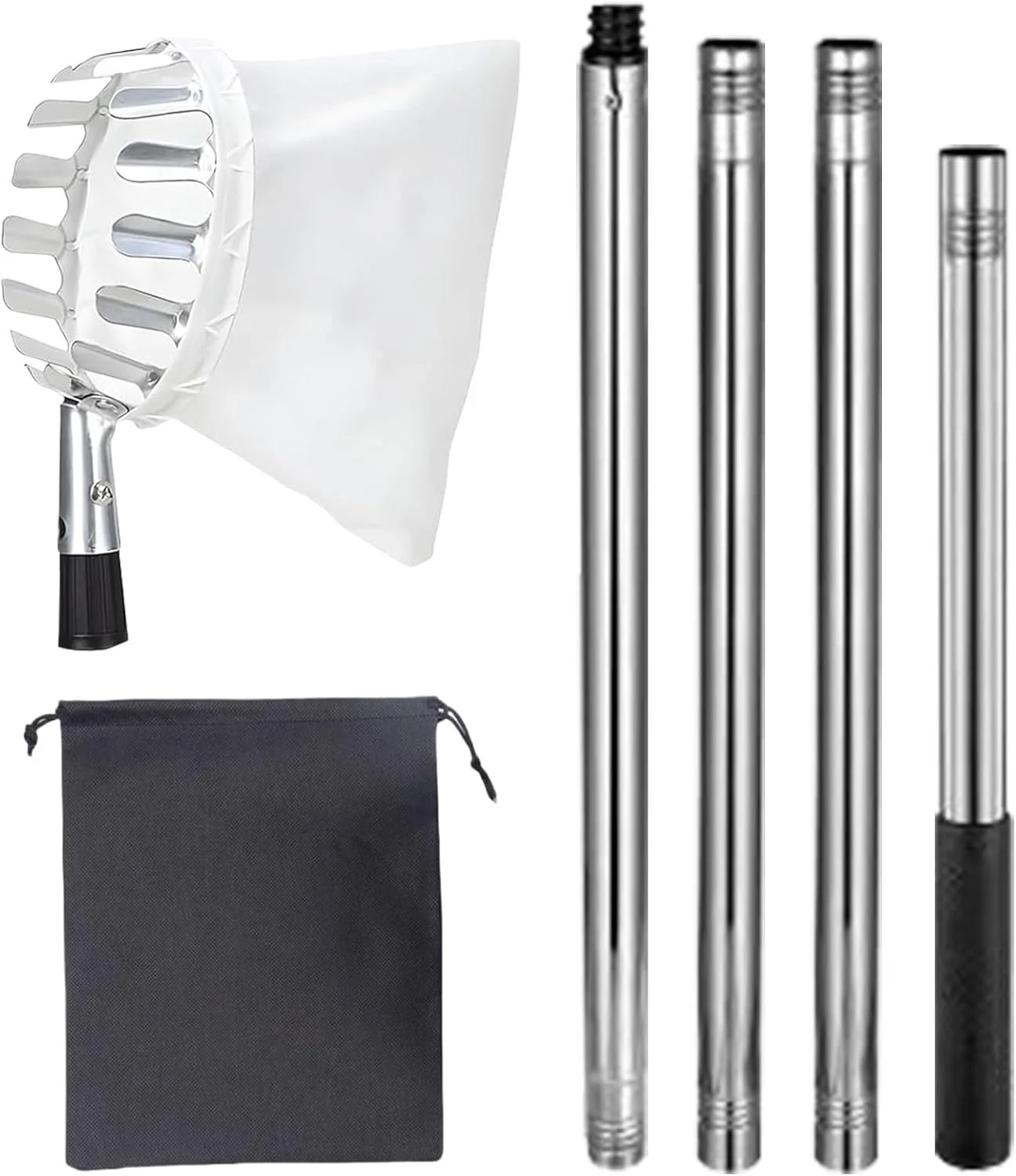 چیدن لیمو از درخت، ابزار چیدن میوه قابل تنظیم، ابزار گیره ای ضد زنگ استیل با طراحی قابل افزایش طول برای کشاورزی در باغ خانه در فضای باز