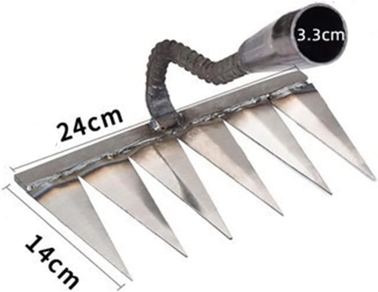 BOSSGE Rake Hoe weeding rake farm tool weeding hoe root turning the ground loosening artifact six-tooth nail rake no steel rake agricultural