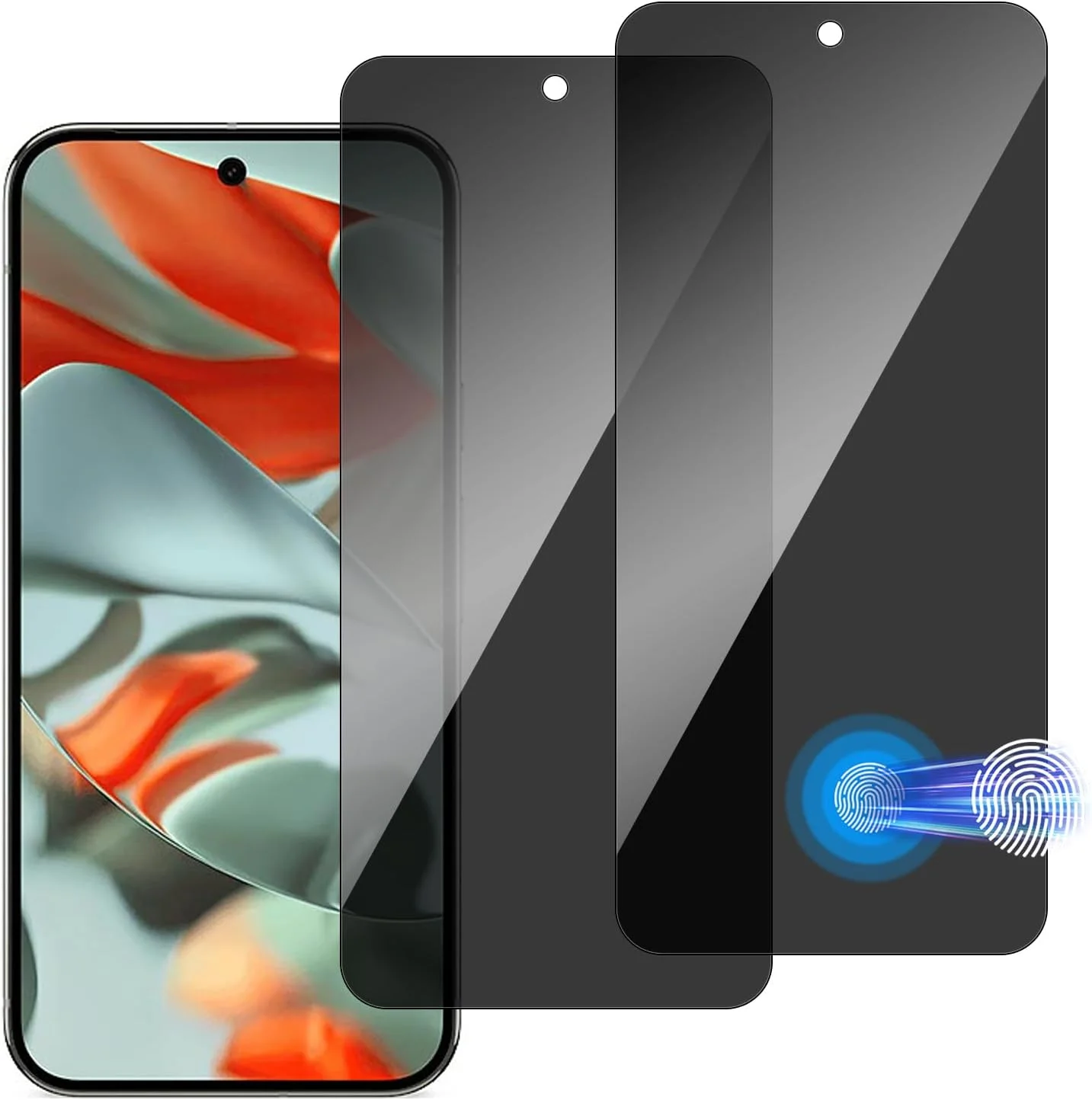 محافظ صفحه نمایش حریم خصوصی شیشه ای حرارتی chejuza برای Google Pixel 9 Pro XL 5g [بسته 2 عددی]، سختی 9H، شیشه محافظ پوشش کامل، ضد جاسوسی، محافظ صفحه نمایش HD بدون حباب