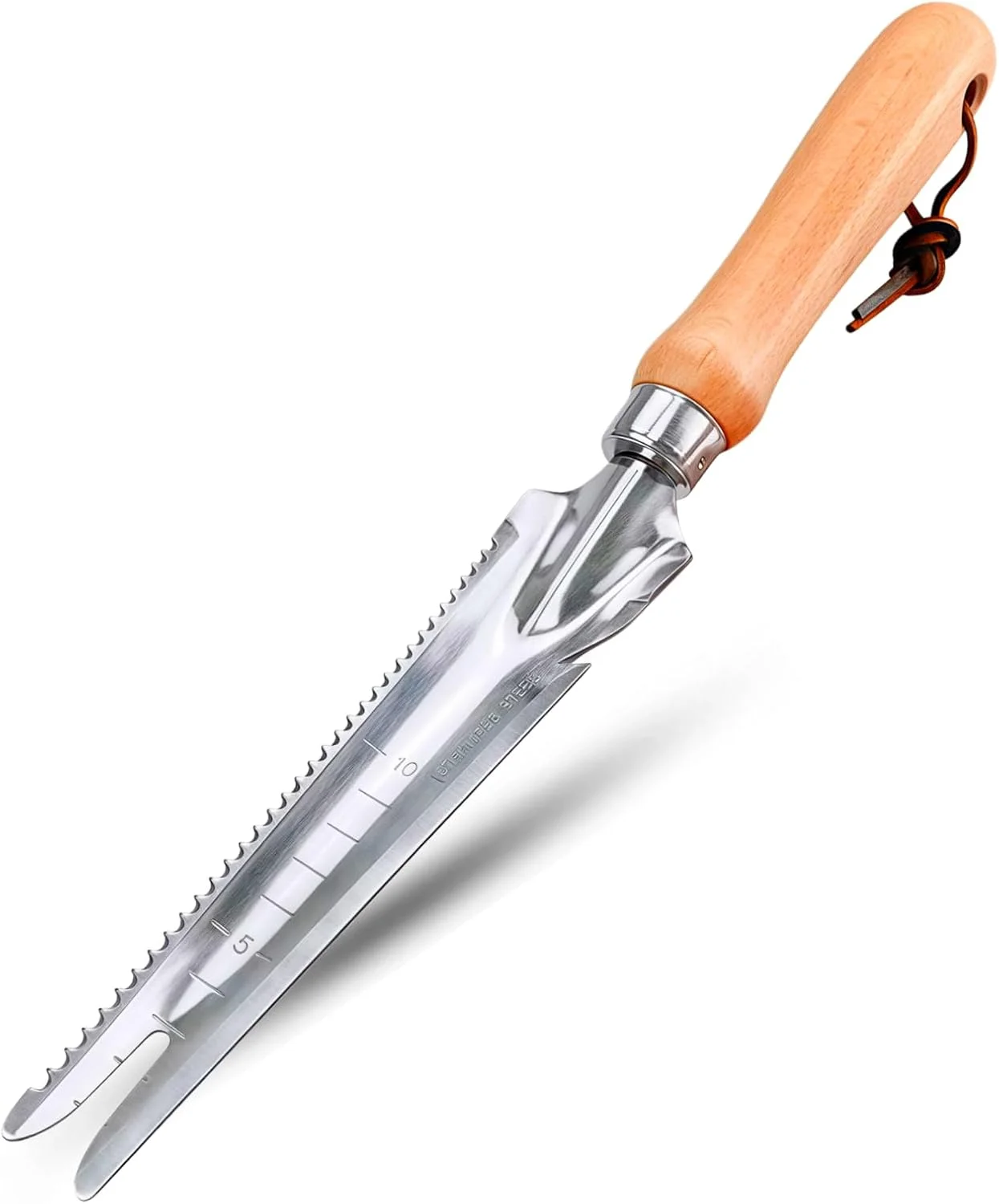 ابزار علف‌کن دستی با دسته چوبی NC 1PPCS، بیلچه علف‌کن باغی برای کندن، جابجایی و وجین کردن علف‌های باغ