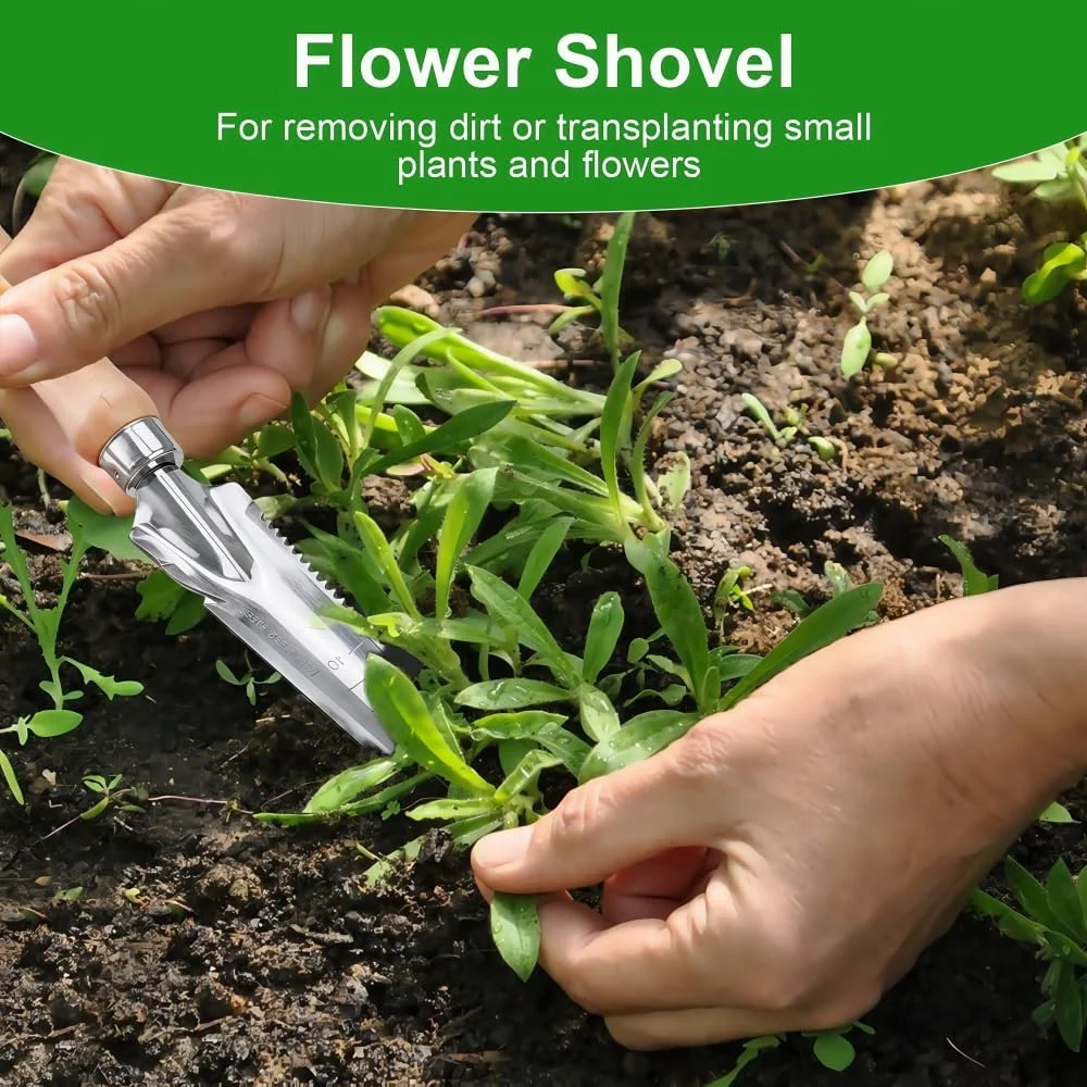 ابزار علف‌کن دستی با دسته چوبی NC 1PPCS، بیلچه علف‌کن باغی برای کندن، جابجایی و وجین کردن علف‌های باغ