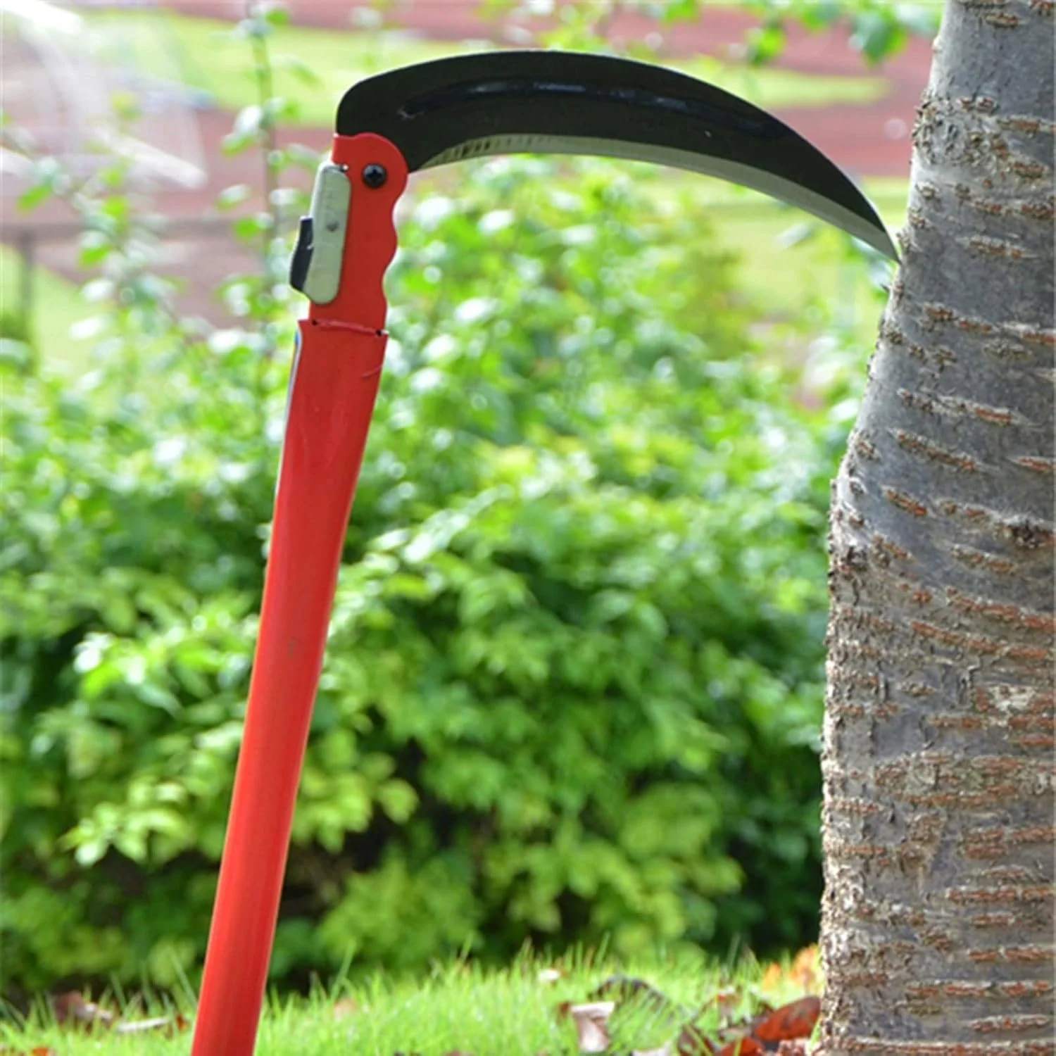 داس HODORE، 1 عدد 50 * 23 داس تاشو کشاورزی سبک وزن باغبانی دسته بلند ابزار داس دستی