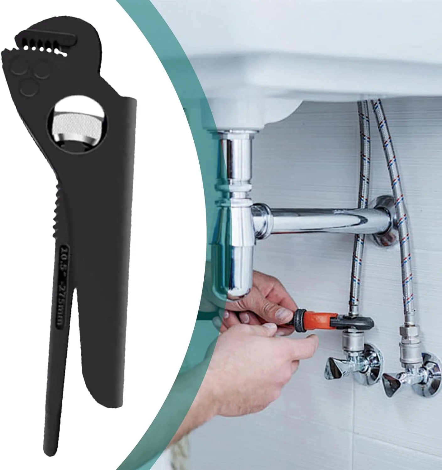 آچار لوله کشی - آچار لوله قابل تنظیم ابزار لوله کشی، ابزار تعمیر غیر لغزنده برای اتصالات، مهره ها، آبگرمکن، سینک کشاورزی، ساخت و ساز، حمام، گاراژ، کشاورز