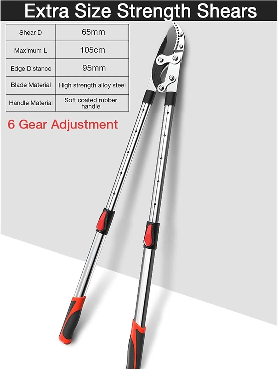 قیچی باغبانی تلسکوپی بلند CAFDTGERC، قیچی هرس سندانی، ابزار باغبانی، قیچی شاخه، ابزار دستی کشاورزی (6 حالت تنظیم)
