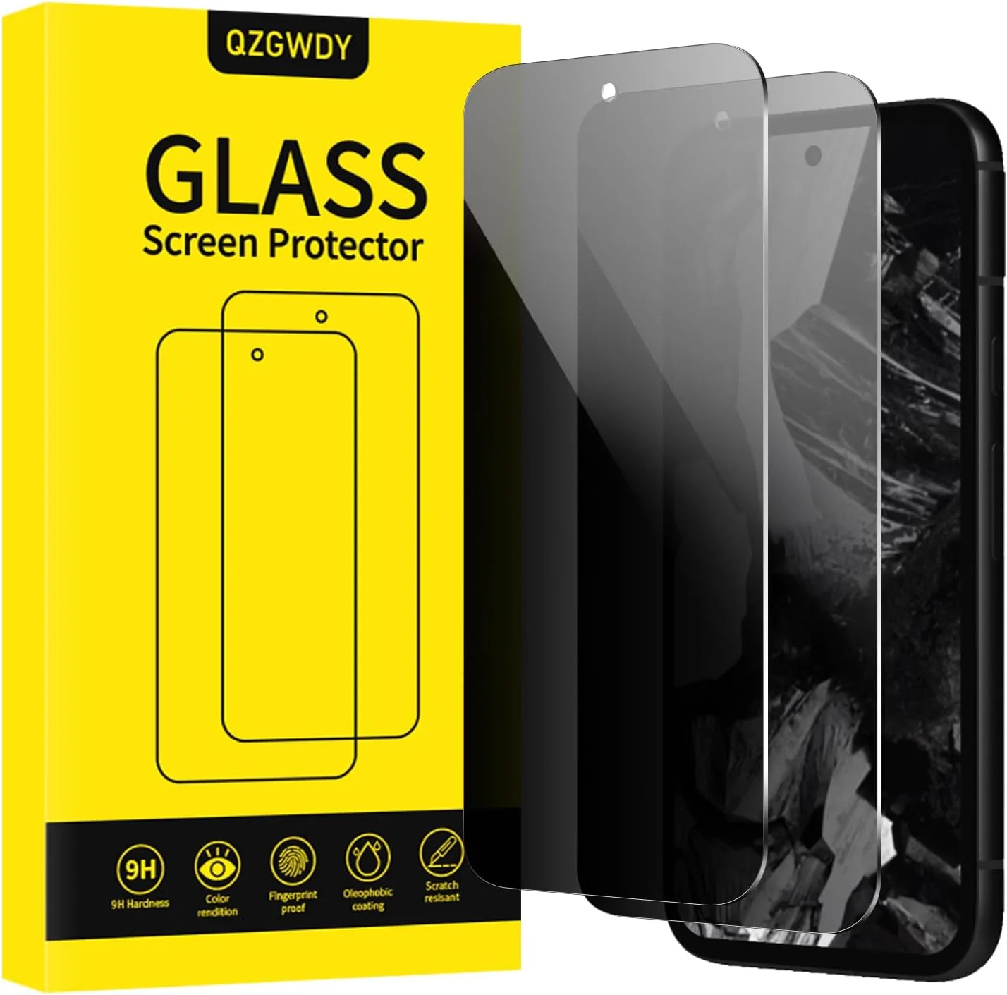 QZGWDY Anti-Spy Tempered Glass Screen Protector for Google Pixel 8a, Pack of 2 Bubble-Free 9H Hardness, Easy to Install QZGWDY Anti-Spy Tempered Glass Screen Protector for Google Pixel 8a, Pack of 2 Bubble-Free 9H Hardness, Easy to Install