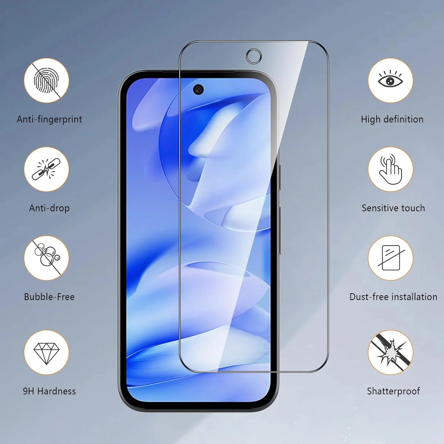AUUYYA [2 عدد محافظ صفحه نمایش شیشه ای حرارت دیده برای گوگل پیکسل 9a، شفاف HD با کیت نصب بدون گرد و غبار – سختی 9H] محافظ ضد خش شیشه ای [ضد اثر انگشت] [ضد حباب]