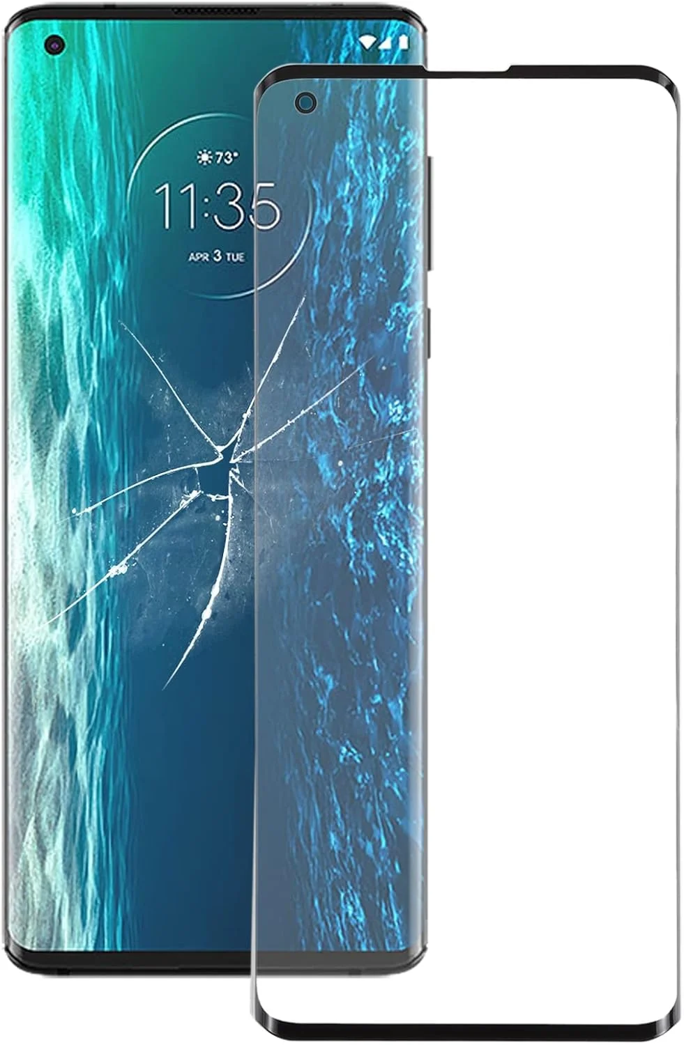 شیشه لنز بیرونی صفحه نمایش جلویی ZCLINXHEFSDSS برای موتورولا اج