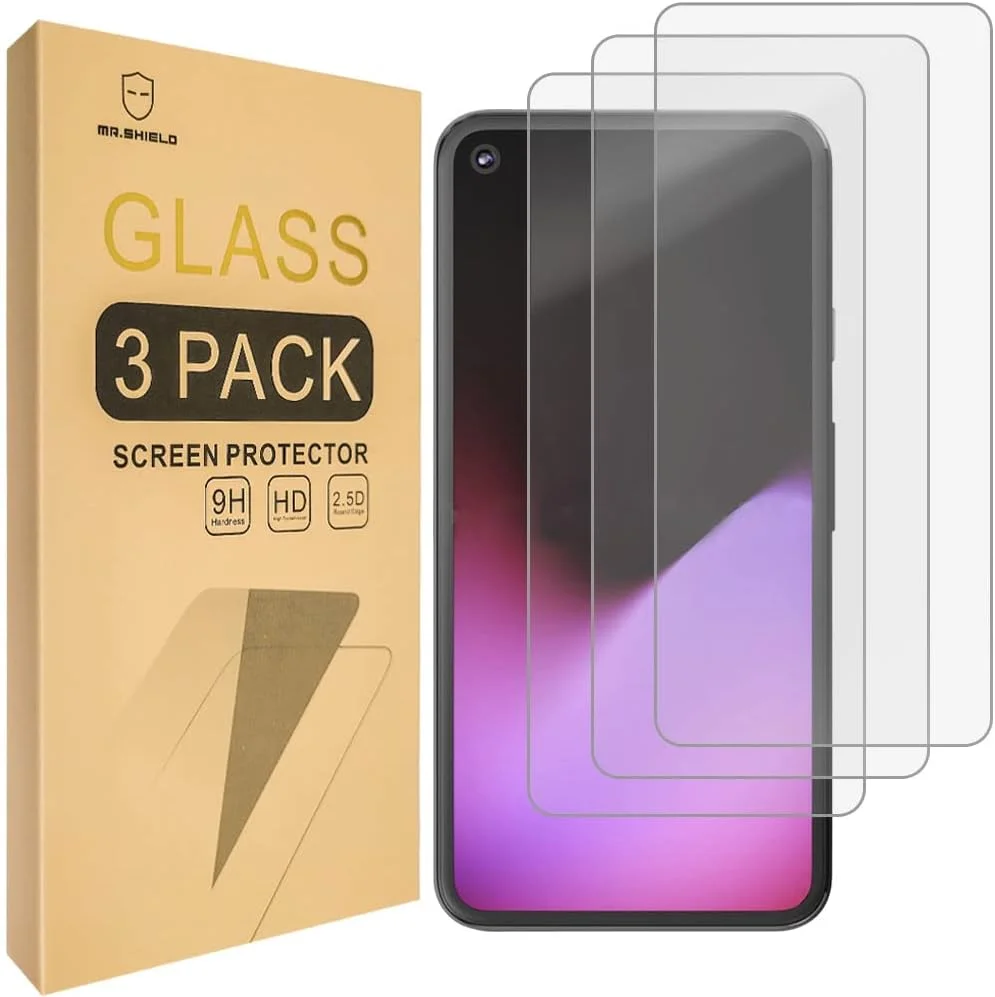 محافظ صفحه نمایش شیشه ای حرارت دیده Mr.Shield [بسته 3 عددی] طراحی شده برای گوگل پیکسل 5 [شیشه ژاپنی با سختی 9H]