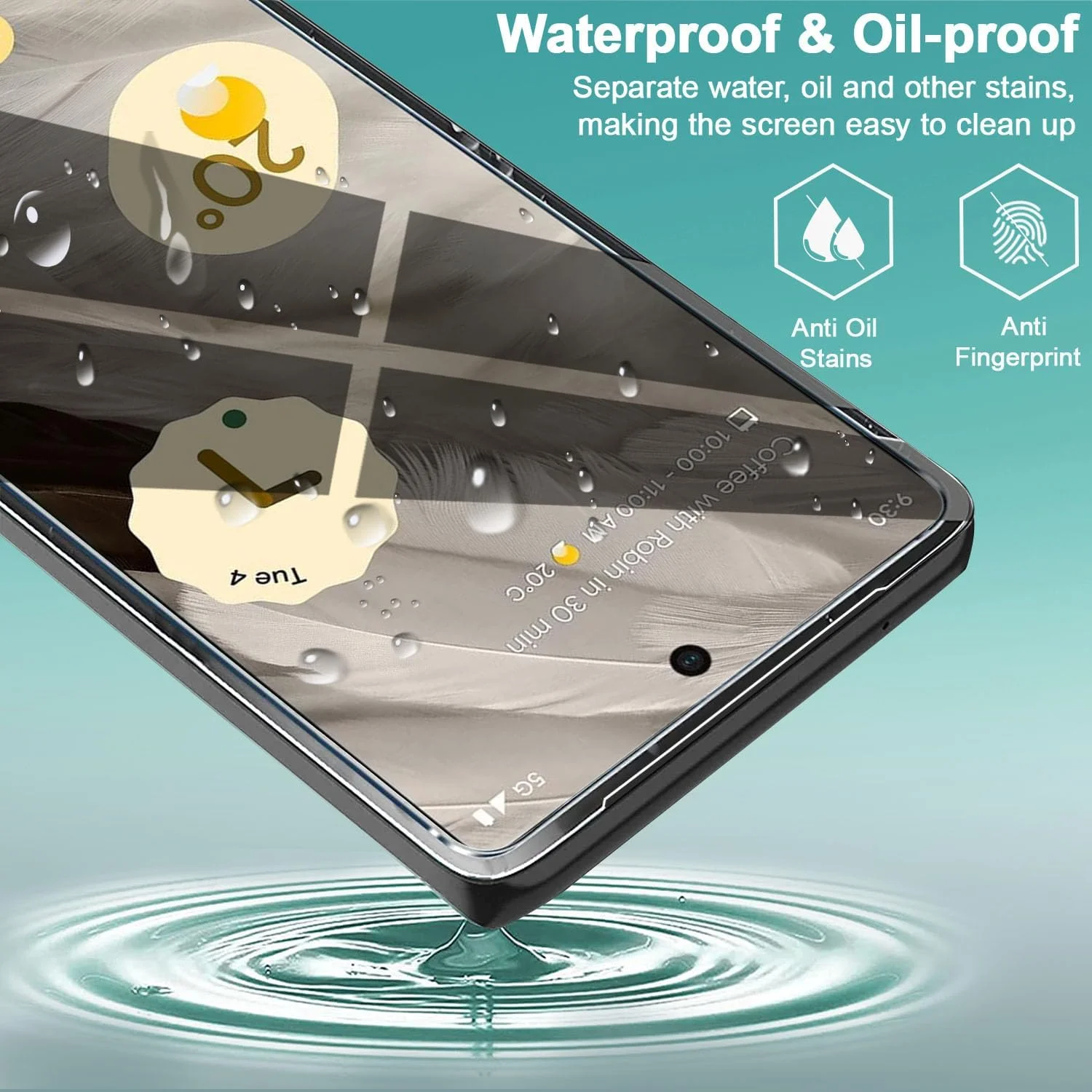 محافظ صفحه نمایش UEEBAI برای گوگل پیکسل 7، [بسته 2 عددی] [پوشش کامل] سختی 9H ممتاز [ضد جاسوسی] شیشه حرارت دیده فوق العاده نازک محافظ لبه بدون حباب ضد خش - مشکی