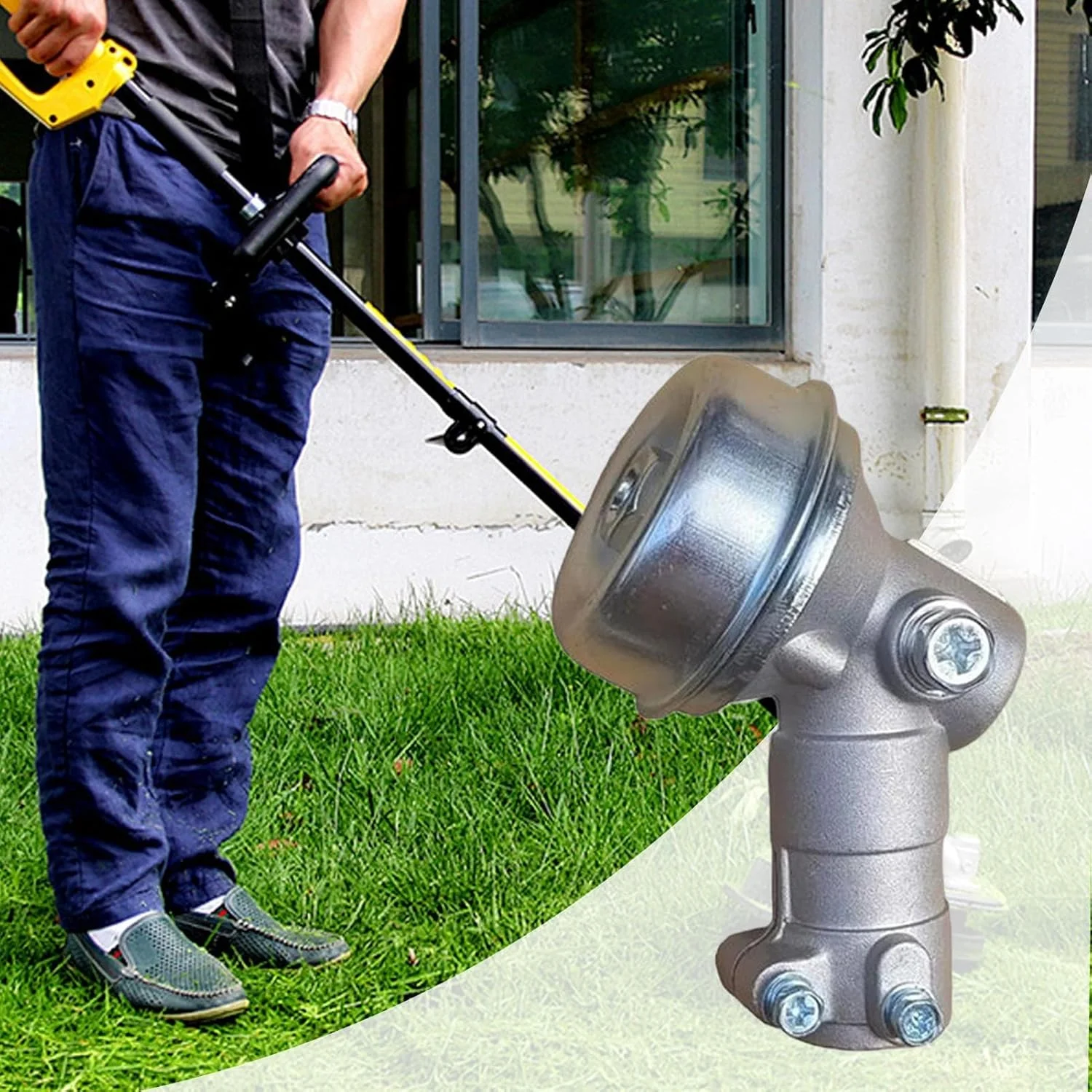 Lawn Mower Gear Replacement Head, Lawn Mower Grass Trimmer Accessories, Quick Change Replacement Tool Trimming Accessories for Agricultural Outdoor Commercial Vineyard Fence Golf Course Park Garden