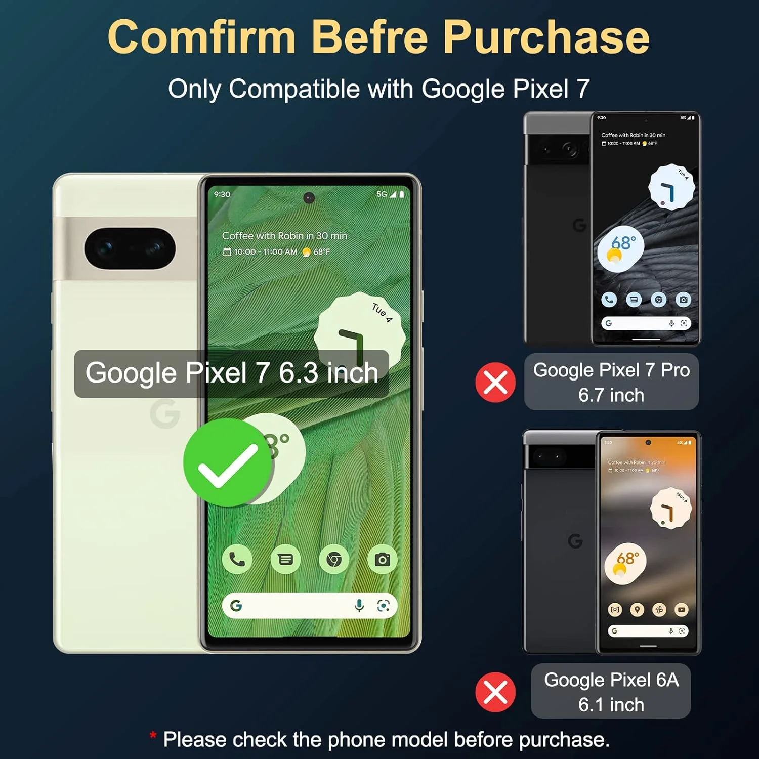 محافظ صفحه نمایش شیشه ای LYWHL [بسته 2+2] برای گوگل پیکسل 7 6.4 اینچی به همراه محافظ لنز دوربین، مقاوم در برابر قاب، بدون حباب، شفاف HD، سختی 9H، مناسب برای پیکسل 7 5G 2022