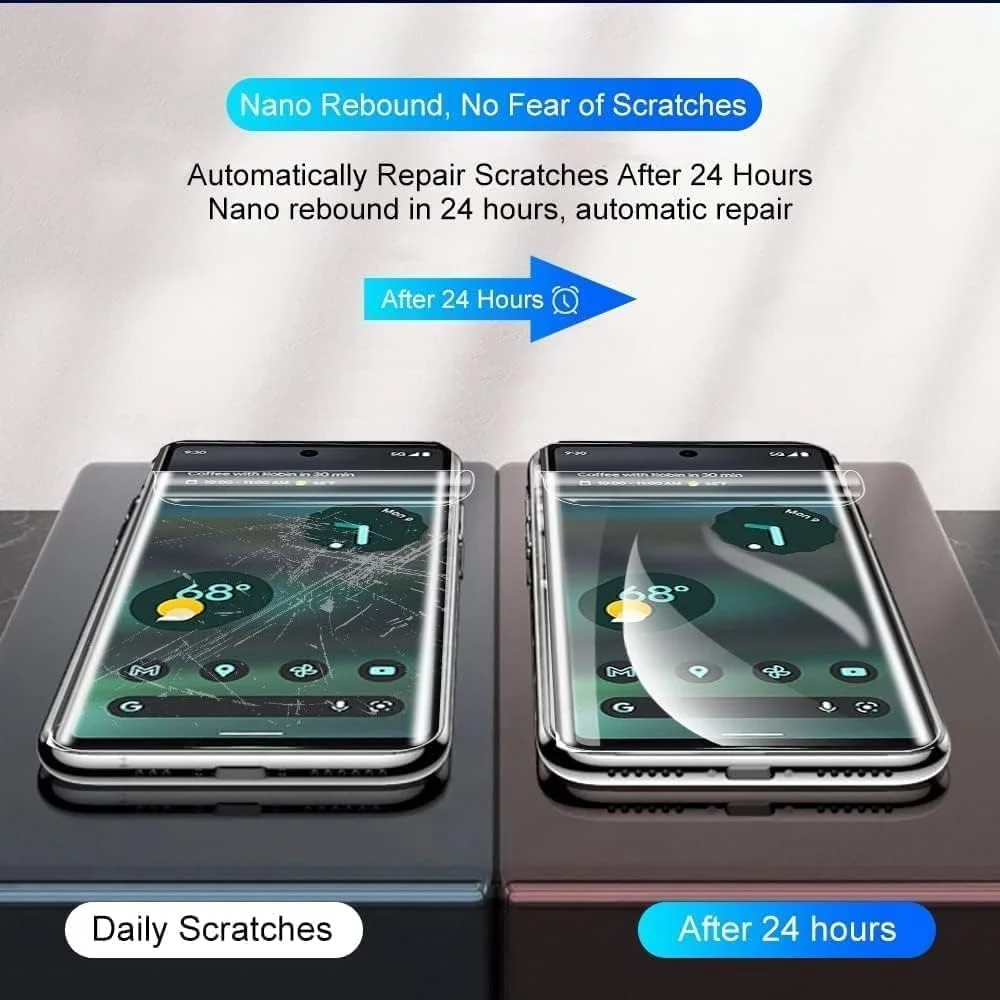 محافظ صفحه نمایش هیدروژل با کیفیت بالا LXEEOLX [بسته 2 عددی] برای گوگل پیکسل 7، محافظ صفحه نمایش TPU انعطاف پذیر و غیر قابل شکستن با حساسیت بالا [ضد خش] (بدون شیشه حرارت دیده)