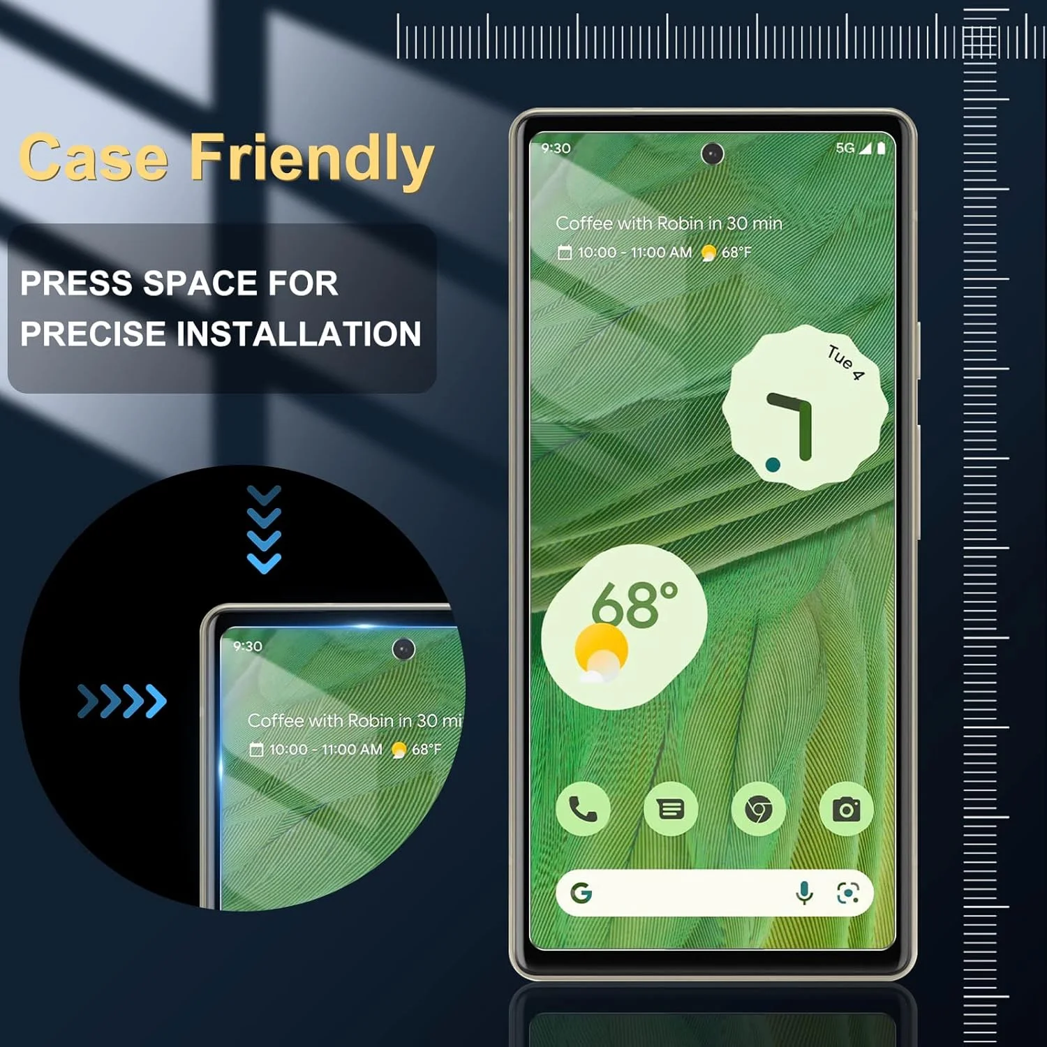 محافظ صفحه نمایش شیشه ای LYWHL [بسته 2+2] برای گوگل پیکسل 7 6.4 اینچی به همراه محافظ لنز دوربین، مقاوم در برابر قاب، بدون حباب، شفاف HD، سختی 9H، مناسب برای پیکسل 7 5G 2022