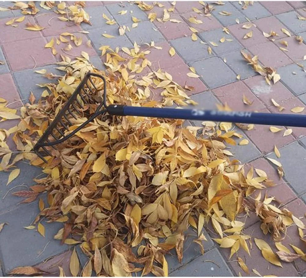 شن کش برگ جمع کن، شن کش چمن، ابزار باغبانی کشاورزی برای تمیز کردن برگ های ریخته و یونجه، 2 سایز (رنگ : A، سایز : 140x35cm)