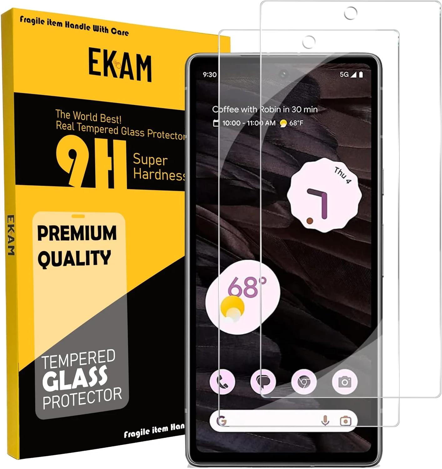 محافظ صفحه نمایش EKAM Google Pixel 7A، [2 عدد] شیشه حرارت دیده [سختی 9H] [بدون حباب] محافظ صفحه نمایش سازگار با قاب برای Google Pixel 7A [6.1 اینچ]…