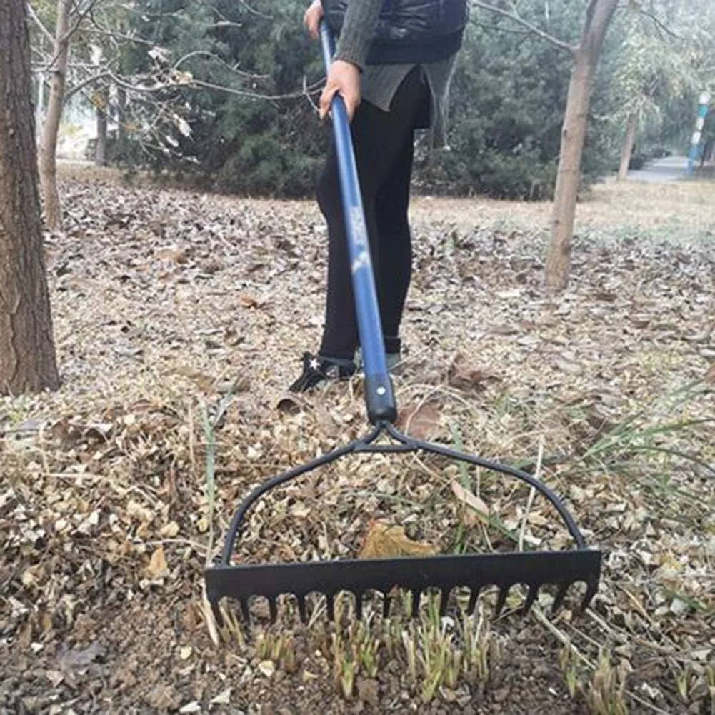 شن کش برگ جمع کن، شن کش چمن، ابزار باغبانی کشاورزی برای تمیز کردن برگ های ریخته و یونجه، 2 سایز (رنگ : A، سایز : 140x35cm)