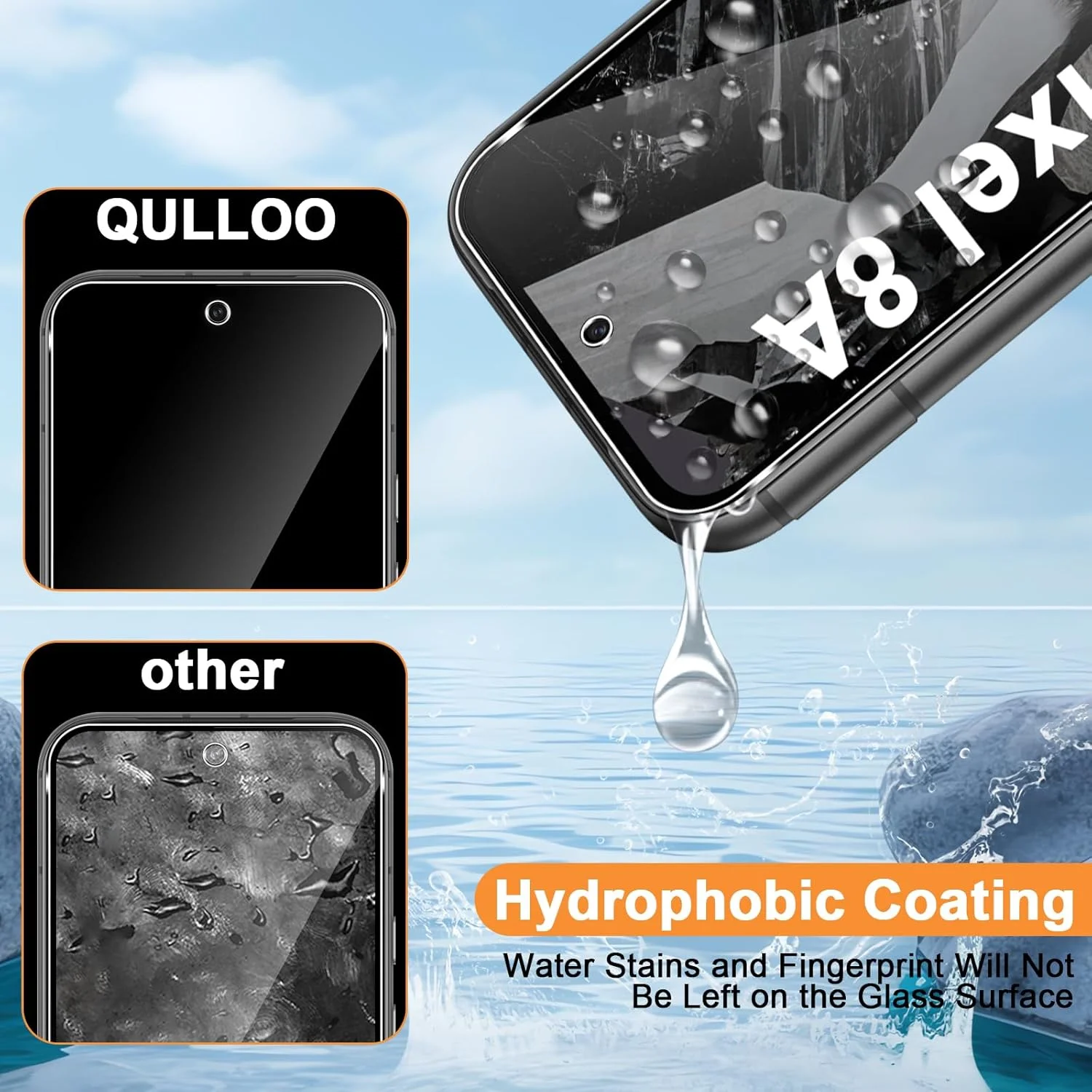 محافظ صفحه نمایش QULLOO برای گوگل پیکسل 8a، بسته 3 عددی محافظ صفحه شیشه ای حرارت دیده به همراه 3 محافظ دوربین [فیلم شیشه ای با سختی 9H] [شیشه محافظ شفاف HD] [محافظ صفحه ضد خش]