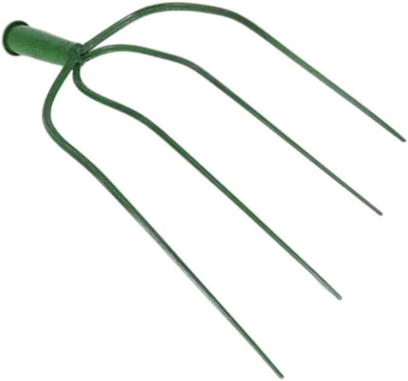 سر چنگک جایگزین سه شاخه چنگک کود، سر چنگک آهنی، چنگک بیل زنی، چنگک علف، چنگک کشاورزی کاربردی برای ابزار کشاورزی سبز