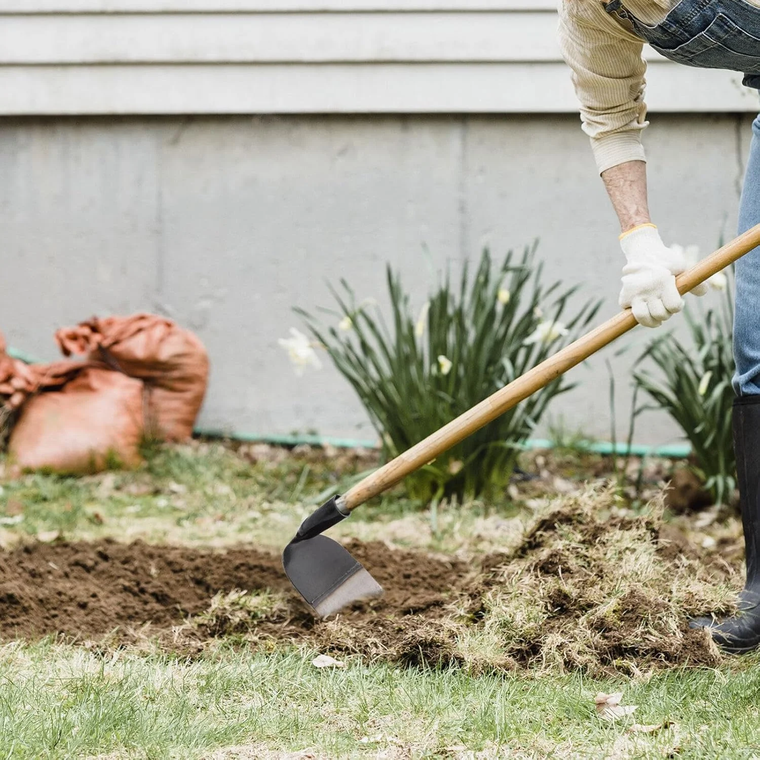 بیلچه باغبانی دستی کلاسیک YARNOW، ابزار باغبانی و کشاورزی فولادی ضد زنگ برای شل کردن خاک، کاشت و کندن زمین، به همراه سری قابل تعویض