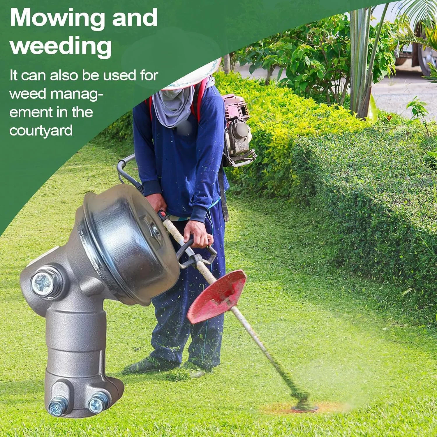 سر دستگاه علف زن جایگزین، سر دنده ماشین چمن زنی برای باغ | ابزار جایگزین آلیاژ آلومینیوم تجهیزات نگهداری برای زمین های کشاورزی تاکستان پارک لبه باغ زمین گلف در فضای باز