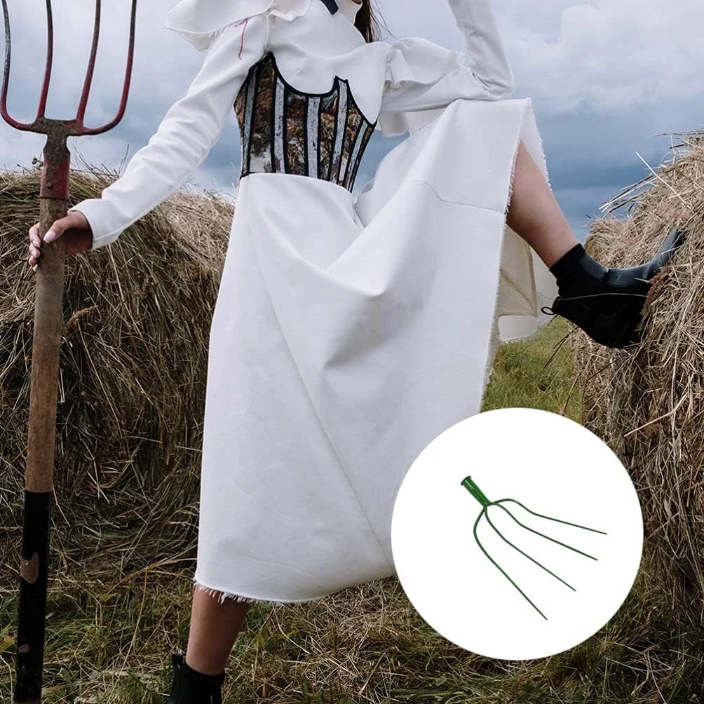 سر چنگک جایگزین سه شاخه چنگک کود، سر چنگک آهنی، چنگک بیل زنی، چنگک علف، چنگک کشاورزی کاربردی برای ابزار کشاورزی سبز