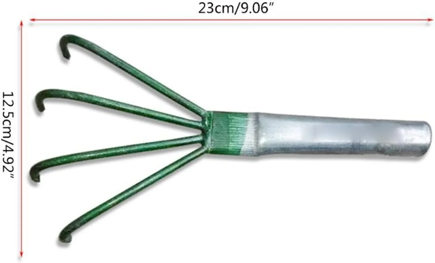 BOSSGE Rake Agricultural Carbon Steel Four-toothed Tines Rake Small Handle Peanut Lawn Leaf Tweezers Garden Tools