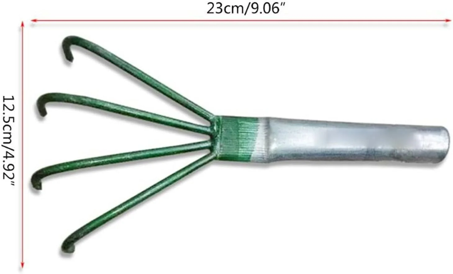 BOSSGE Rake Agricultural Carbon Steel Four-toothed Tines Rake Small Handle Peanut Lawn Leaf Tweezers Garden Tools