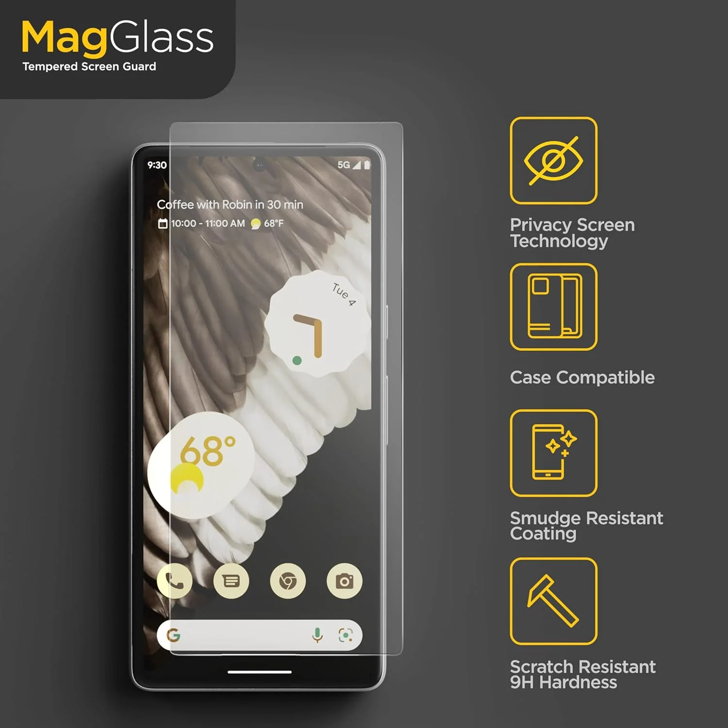 محافظ صفحه نمایش حریم خصوصی MagGlass طراحی شده برای Google Pixel 7a، محافظ صفحه نمایش ضد جاسوسی (سازگار با حسگر اثر انگشت نیست) محافظ صفحه نمایش حریم خصوصی MagGlass طراحی شده برای Google Pixel 7a، محافظ صفحه نمایش ضد جاسوسی (سازگار با حسگر اثر انگشت نیست)
