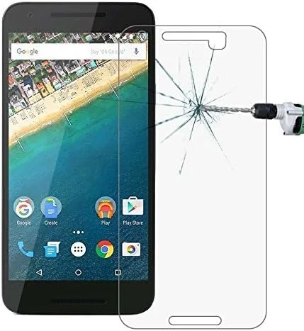 محافظ صفحه نمایش شیشه ای حرارت دیده گوشی هوشمند 2 عددی برای گوگل نکسوس 5X، ضخامت 0.26 میلی متر، سختی سطح 9H، شیشه حرارت دیده ضد انفجار 2.5D، محافظ صفحه نمایش LCD