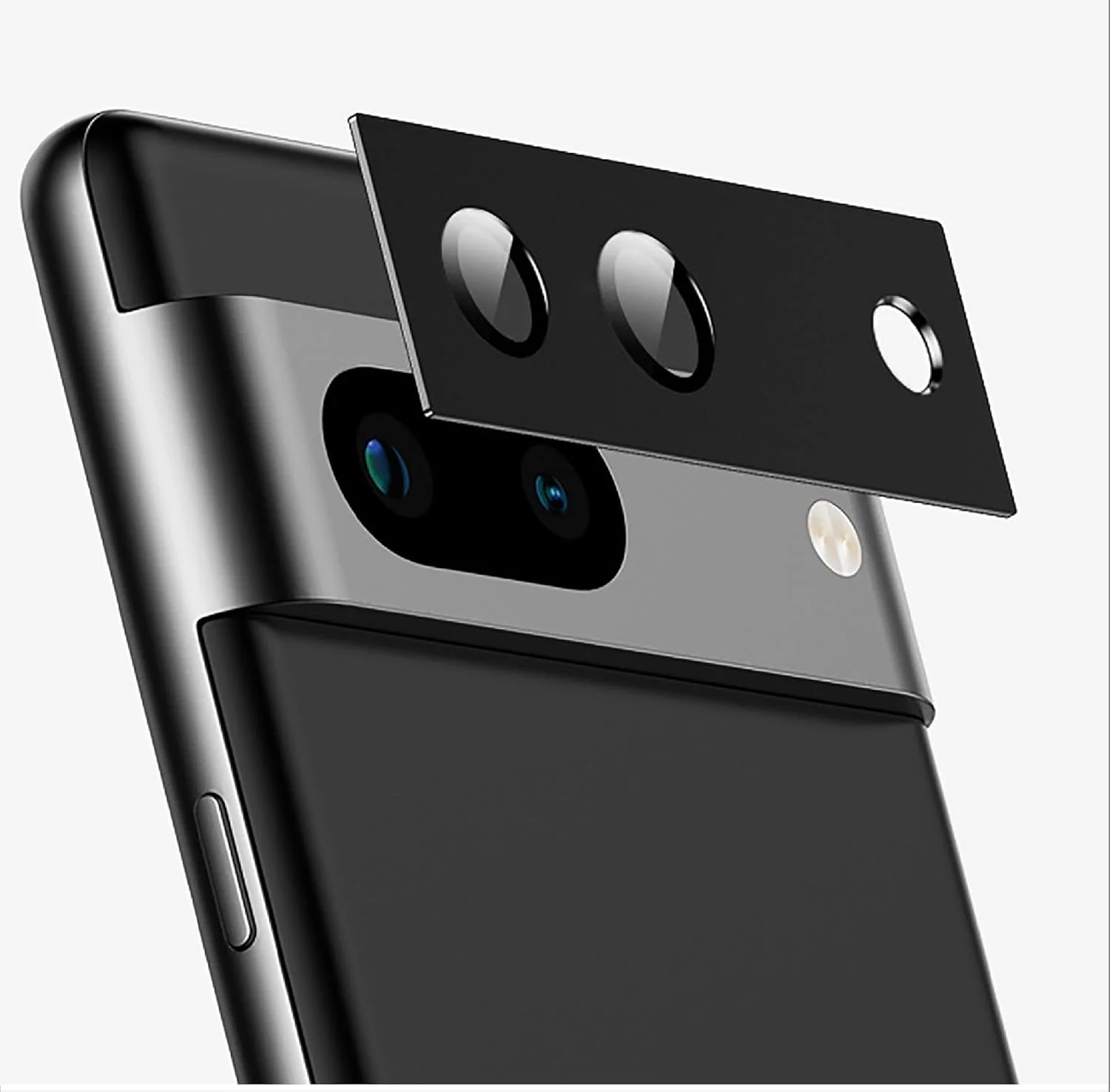 محافظ دوربین کامل GIOPUEY سازگار با Google Pixel 8a، [محافظت دوگانه] حلقه فلزی + شیشه محافظ، محافظت از دوربین - مشکی