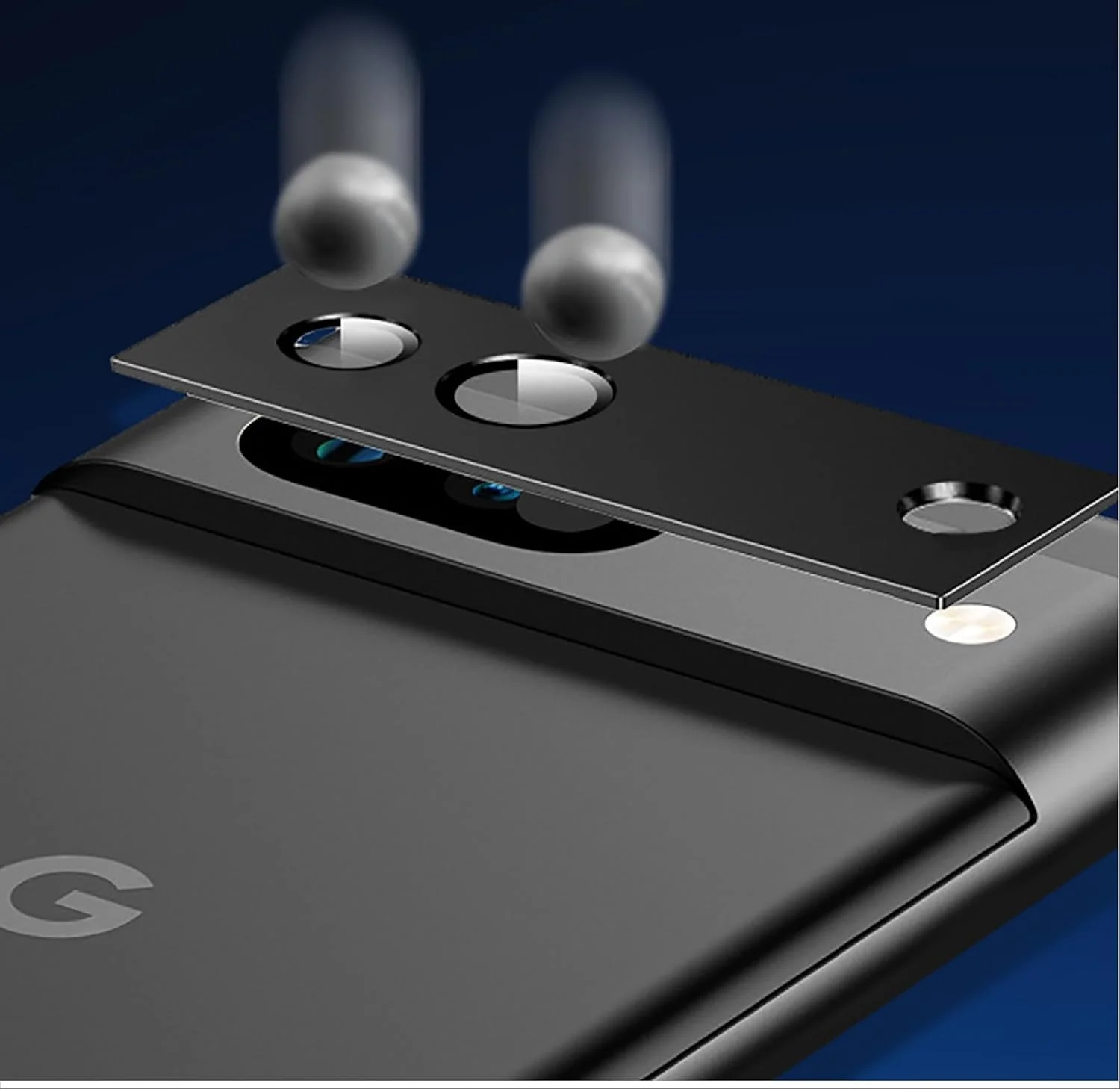 محافظ دوربین کامل GIOPUEY سازگار با Google Pixel 8a، [محافظت دوگانه] حلقه فلزی + شیشه محافظ، محافظت از دوربین - مشکی