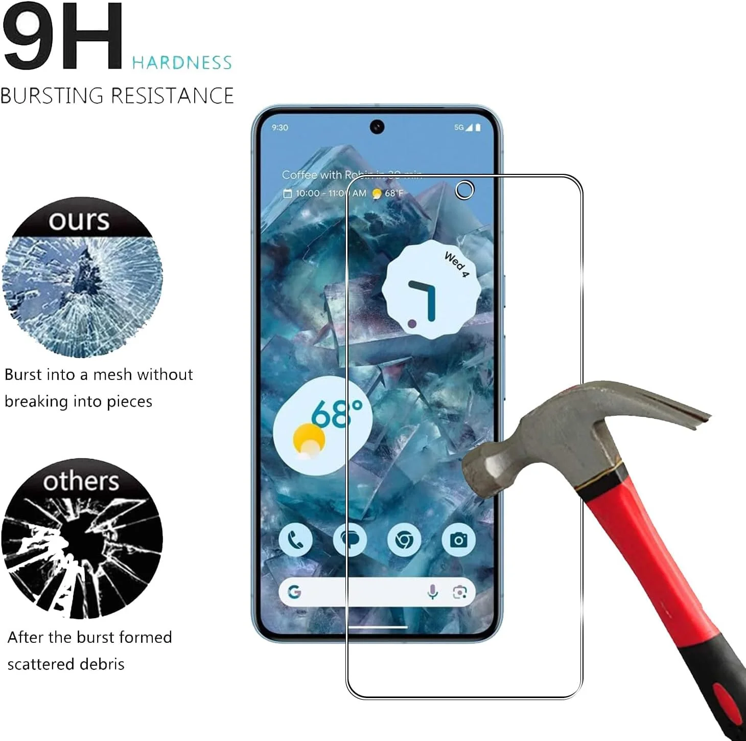 محافظ صفحه نمایش شیشه ای حرارت دیده YIFNTANG [3 عددی] برای Google Pixel 8 Pro 5G، سختی 9H، ضد خش، بدون حباب، محافظ صفحه نمایش شفاف HD سازگار با Google Pixel 8 Pro 5G