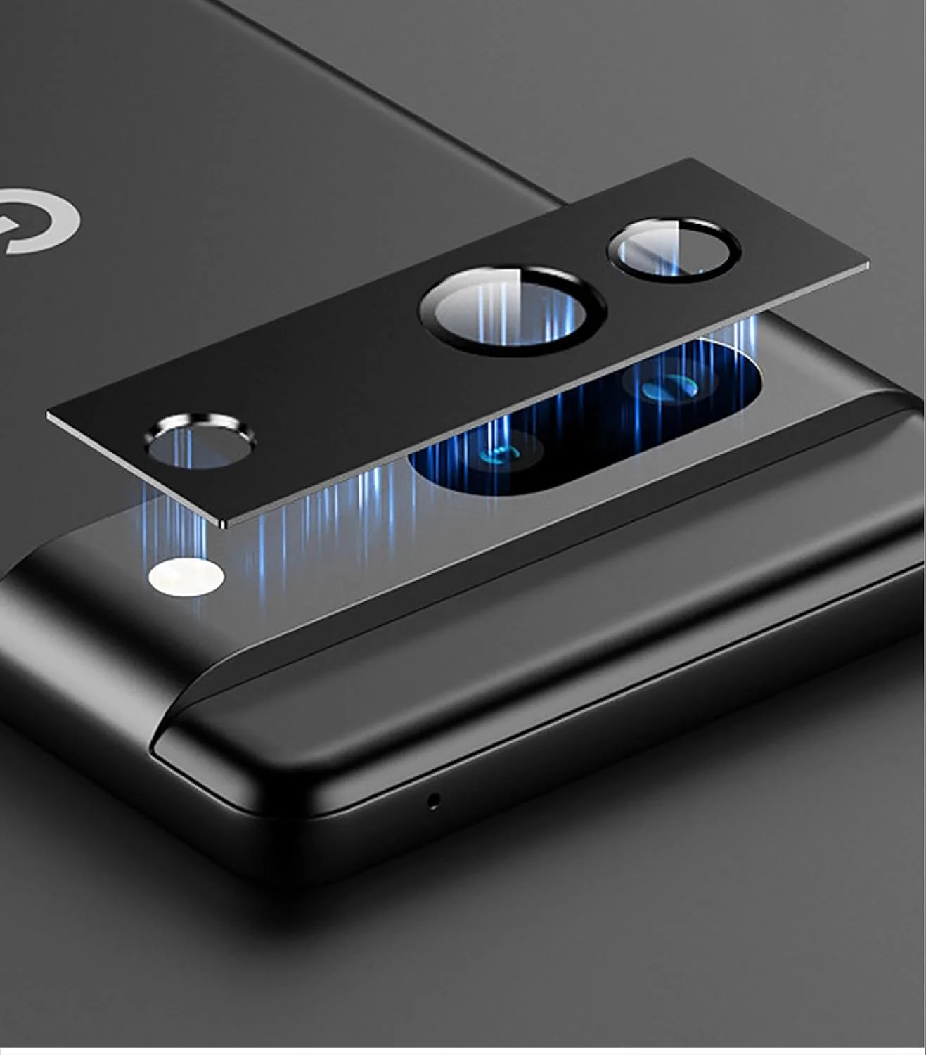 محافظ دوربین کامل GIOPUEY سازگار با Google Pixel 8a، [محافظت دوگانه] حلقه فلزی + شیشه محافظ، محافظت از دوربین - مشکی