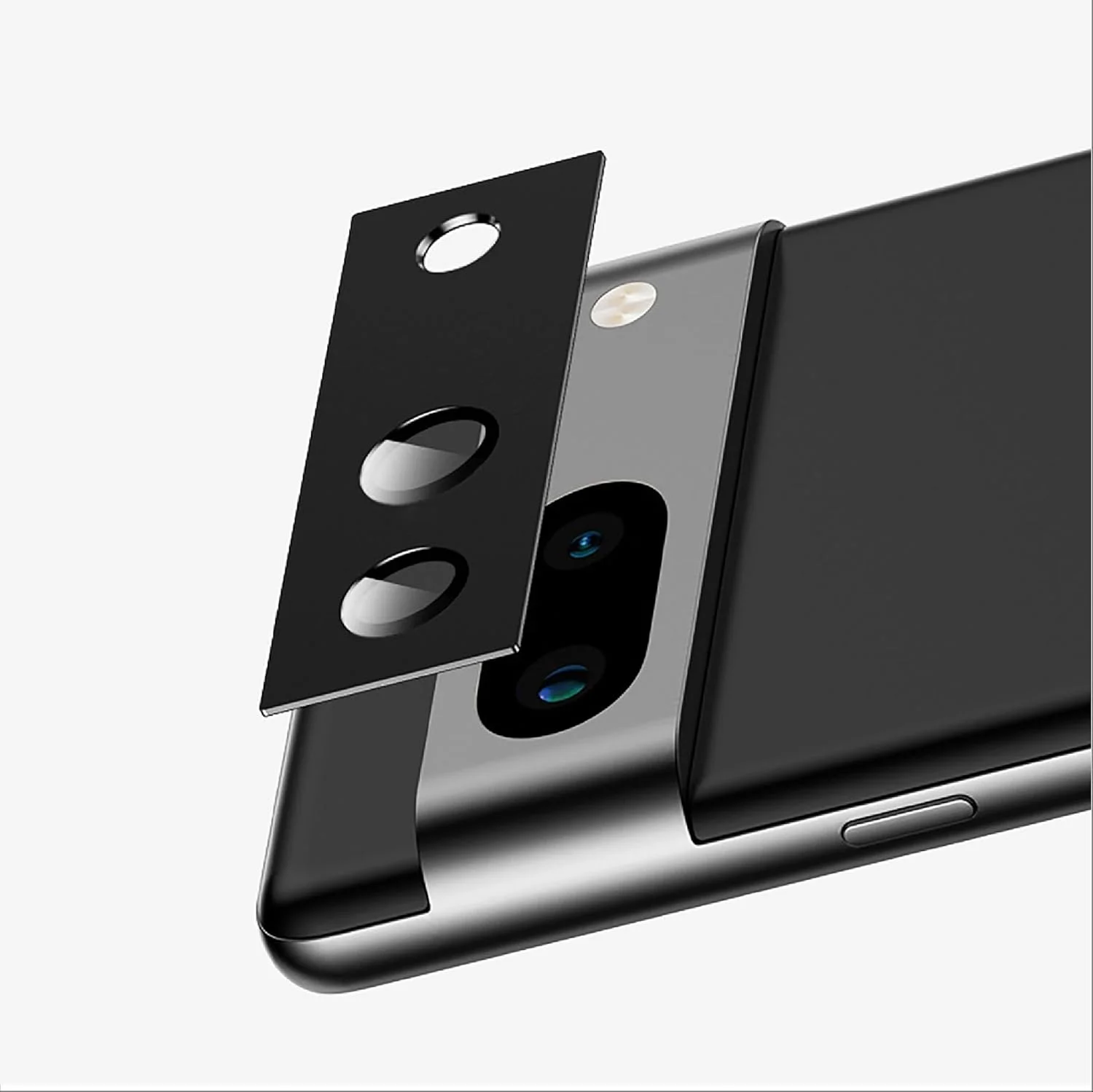 محافظ دوربین کامل GIOPUEY سازگار با Google Pixel 8a، [محافظت دوگانه] حلقه فلزی + شیشه محافظ، محافظت از دوربین - مشکی