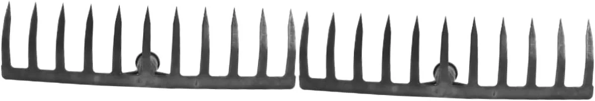 LANUOP دو عدد بیلچه خاک سخت، ابزار باغبانی برای کودکان، جمع آوری برگ، کشاورزی، بوته های علف، ابزار سیاه، میخ، دسته سنگین، کاربردی، فقط برای تمیز کردن سریع برگ، آهن بدون شل شدن