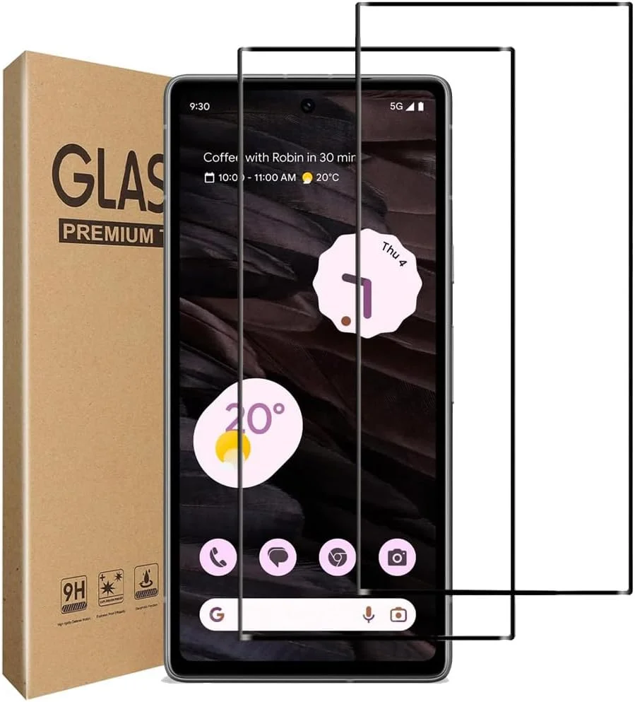 محافظ صفحه نمایش [2 عددی] jonlineuk برای Google Pixel 7a، فیلم شیشه ای حرارت دیده، [سازگار با قاب][ضد خش][ضد شکستگی] برای Google Pixel 7a