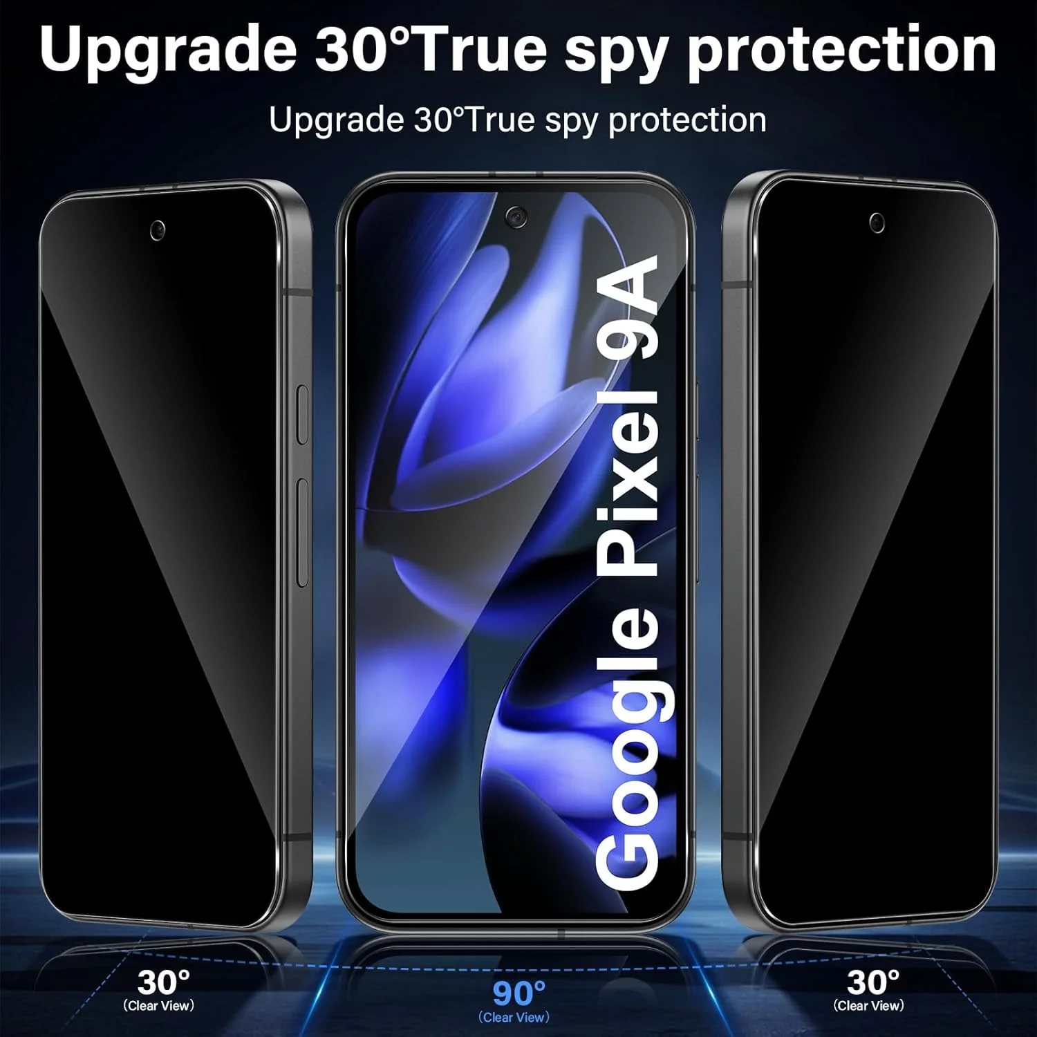 محافظ صفحه نمایش حریم خصوصی TUTUO برای گوگل پیکسل 9A 5G، [2 عدد] شیشه حرارت دیده ضد جاسوسی، فیلم شفاف HD 9H، سازگار با قاب، فوق العاده مقاوم