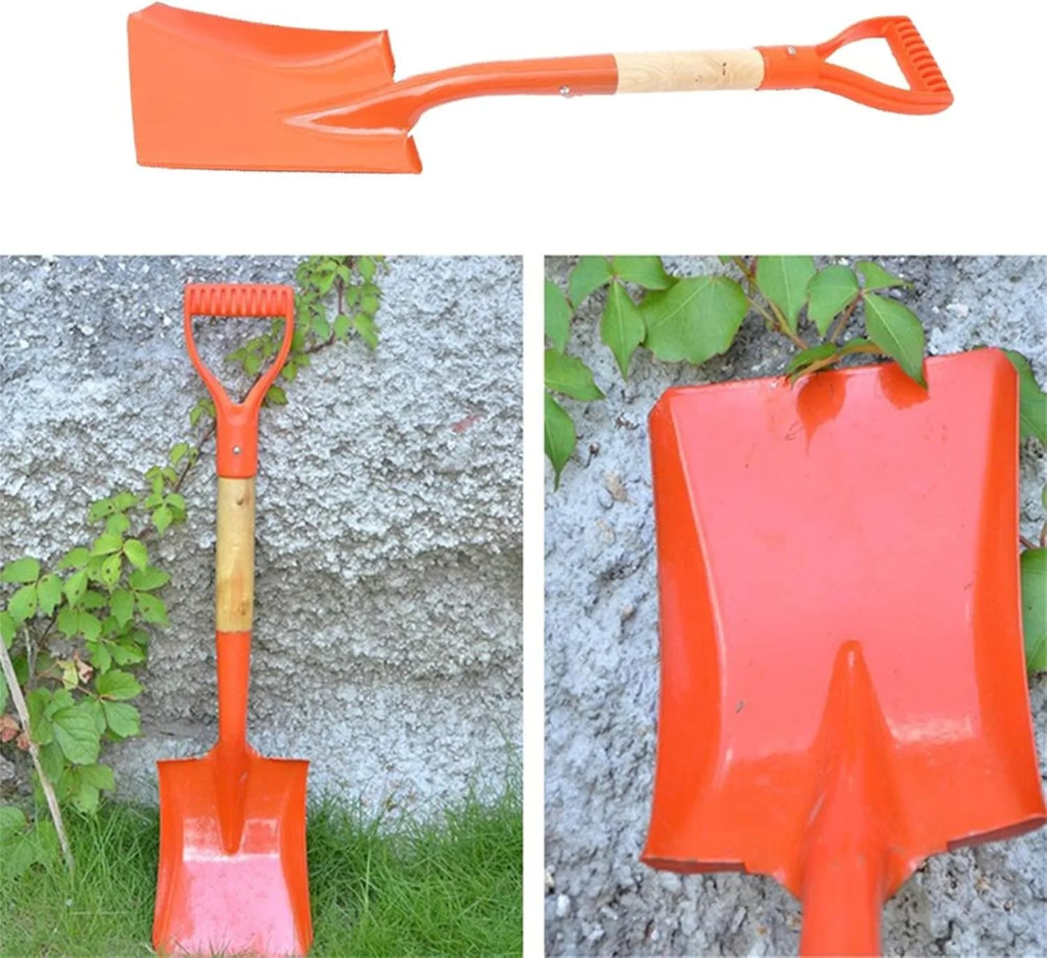 بیل باغچه DHXYZM، ابزار باغبانی، بیل باغبانی، بیل زراعی نارنجی برای جابجایی و وجین (رنگ: نارنجی A، اندازه: 68x20x15 سانتی متر)