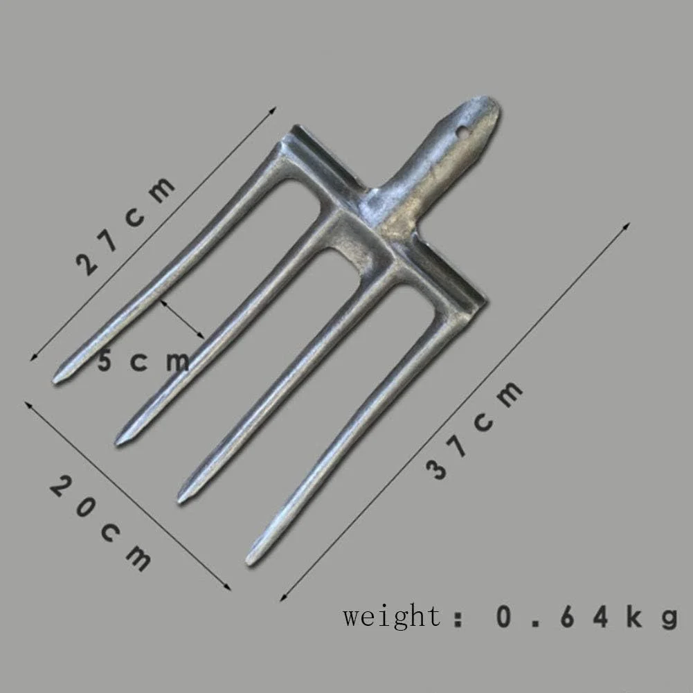 بیل خاکبرداری برای زیر و رو کردن و شل کردن خاک، بیل باغ ارگونومیک 4 شاخه، ابزار باغبانی کشاورزی (3 عدد) ابزار