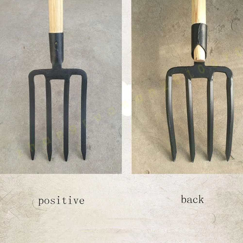 بیل خاکبرداری برای زیر و رو کردن و شل کردن خاک، بیل باغ ارگونومیک 4 شاخه، ابزار باغبانی کشاورزی (3 عدد) ابزار